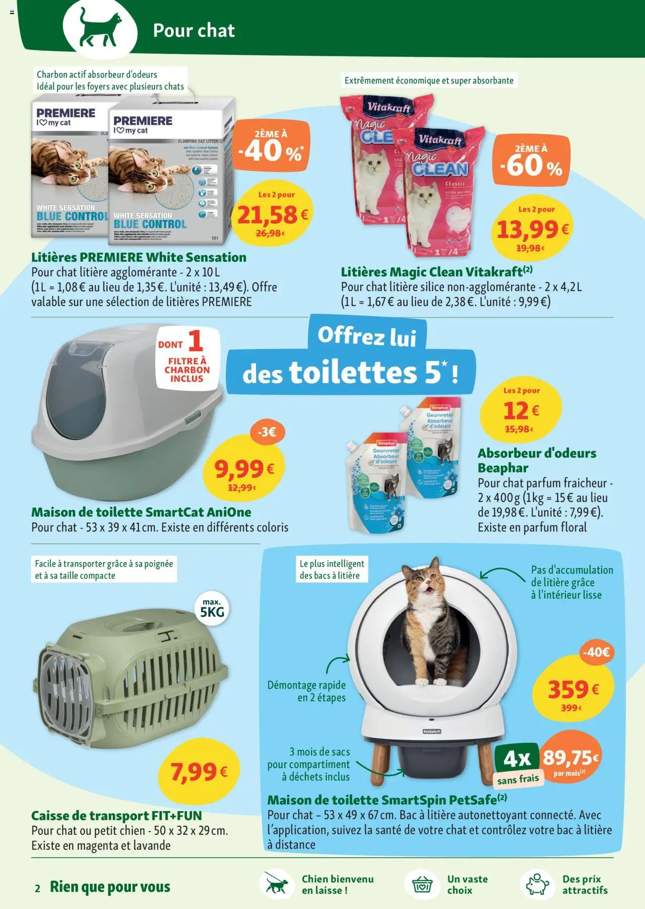{H1} | Page: 2 | Produits: Litière agglomérante, Lavande, Parfum, Toilettes