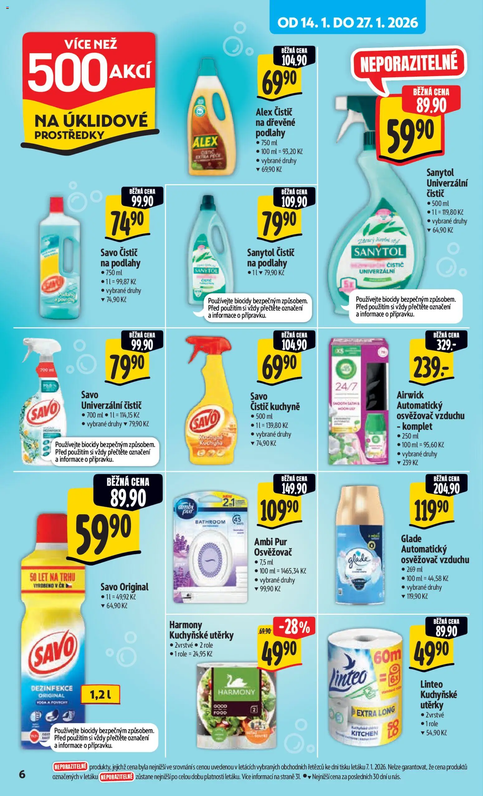 Albert leták - Hypermarket od 14.01.2026 | Strana: 11 | Produkty: Kuchyňské utěrky, Utěrky, Osvěžovač vzduchu, Sanytol