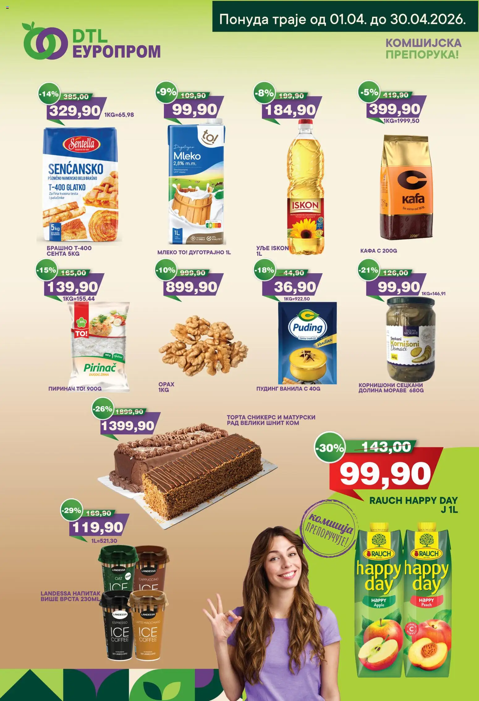 Europrom katalog - važi od 01.04.2026 | Strana: 2 | Proizvode: Puding, Brašno, Kornišoni, Palačinke