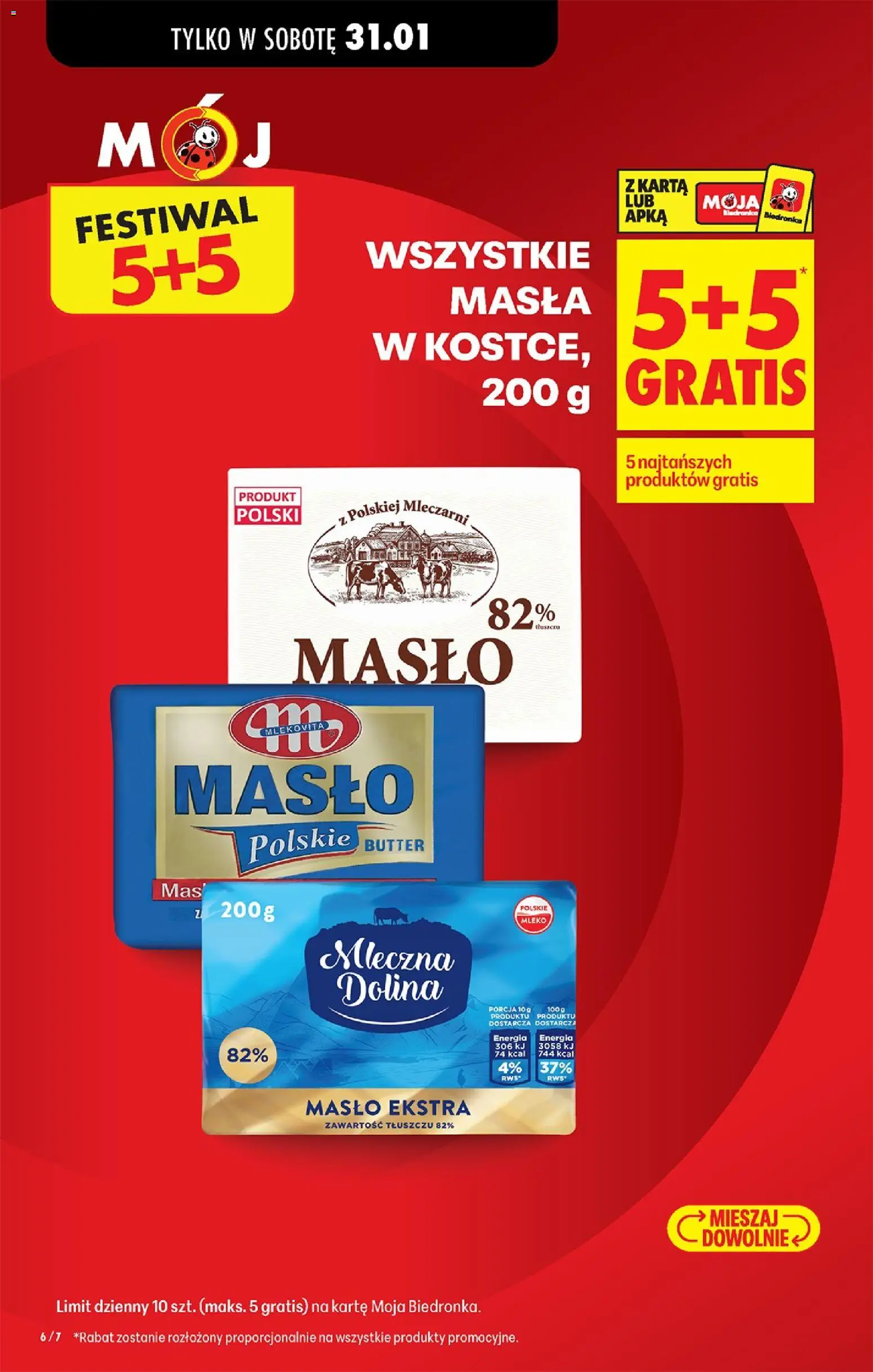 Biedronka gazetka - Od piątku od 30.01.2026 | Strona: 6 | Produkty: Mleko mleczna dolina, Masło Polskie, Mleko, Masło