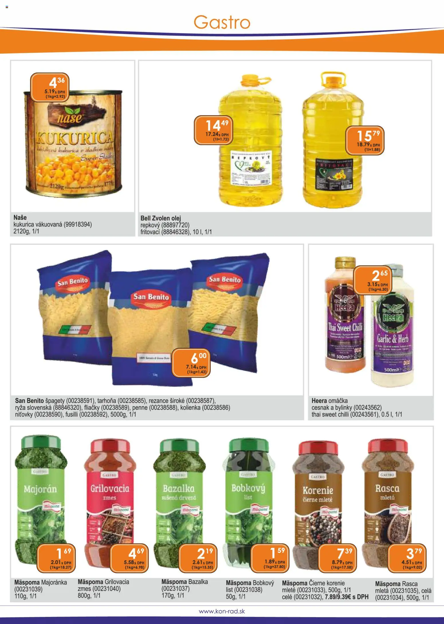 Nové KON - RAD akcie – leták je platný od 01.04.2026 | Strana: 39 | Produkty: Čierne korenie, Cesnak, Rezance, Tarhoňa