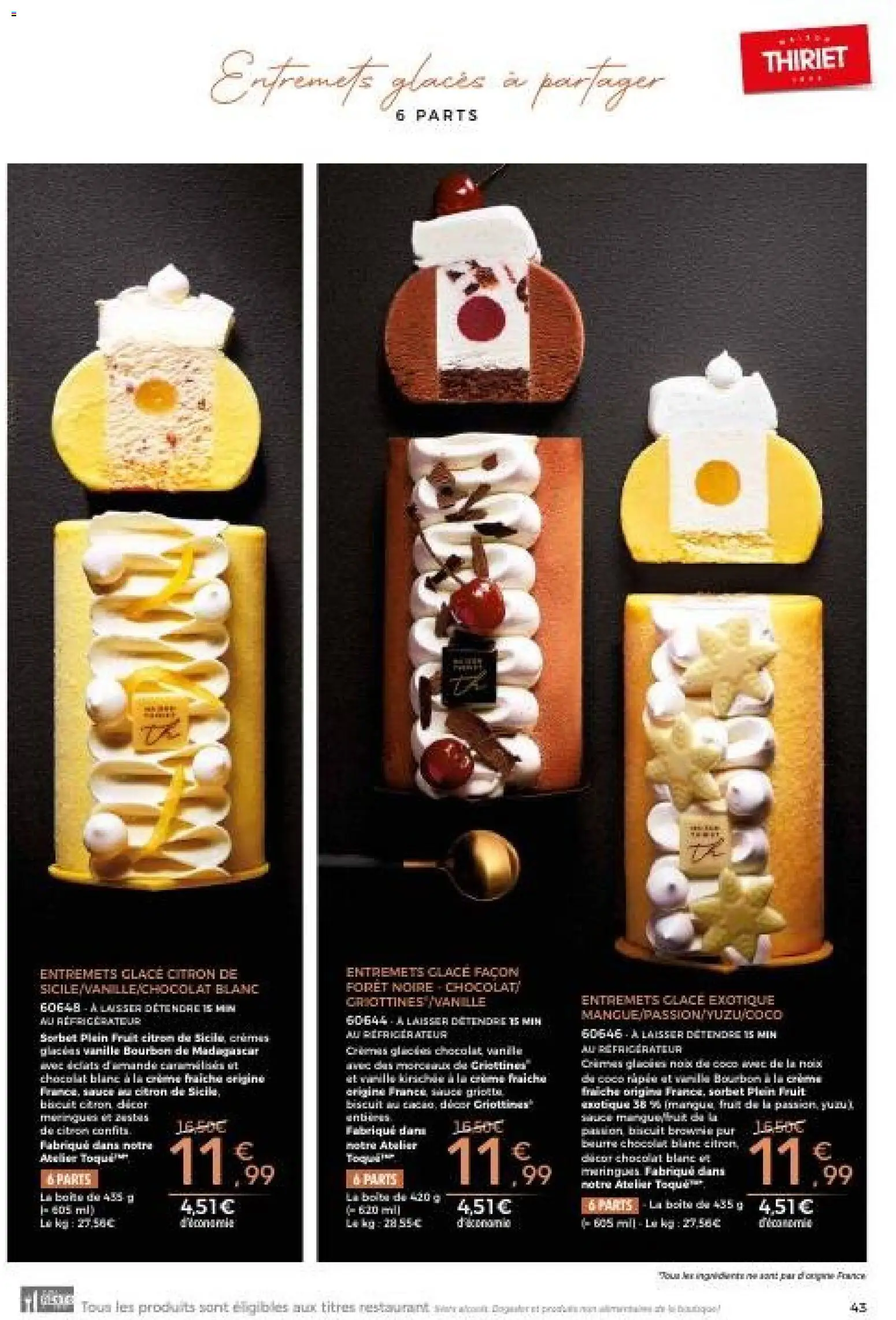 {H1} | Page: 43 | Produits: Glaces, Crème fraiche, Bourbon, Noix