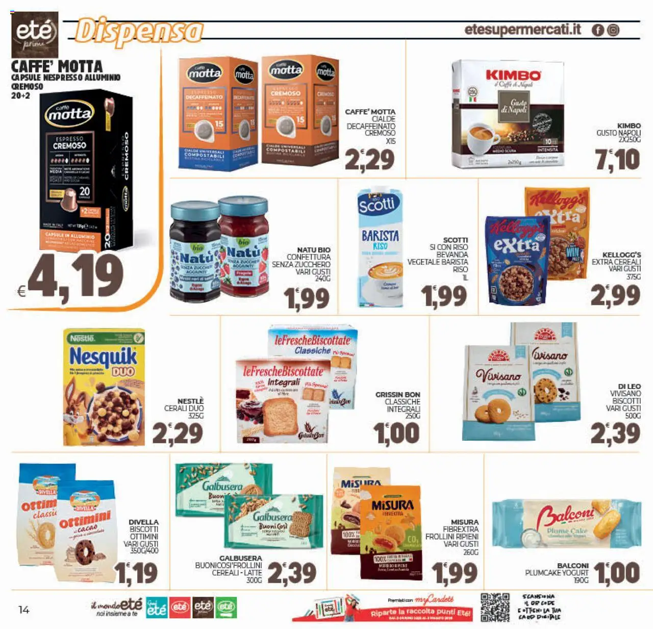 Volantino Eté del 19.08.2025 | Pagina: 14 | Prodotti: Cereali, Biscotti, Zucchero, Latte