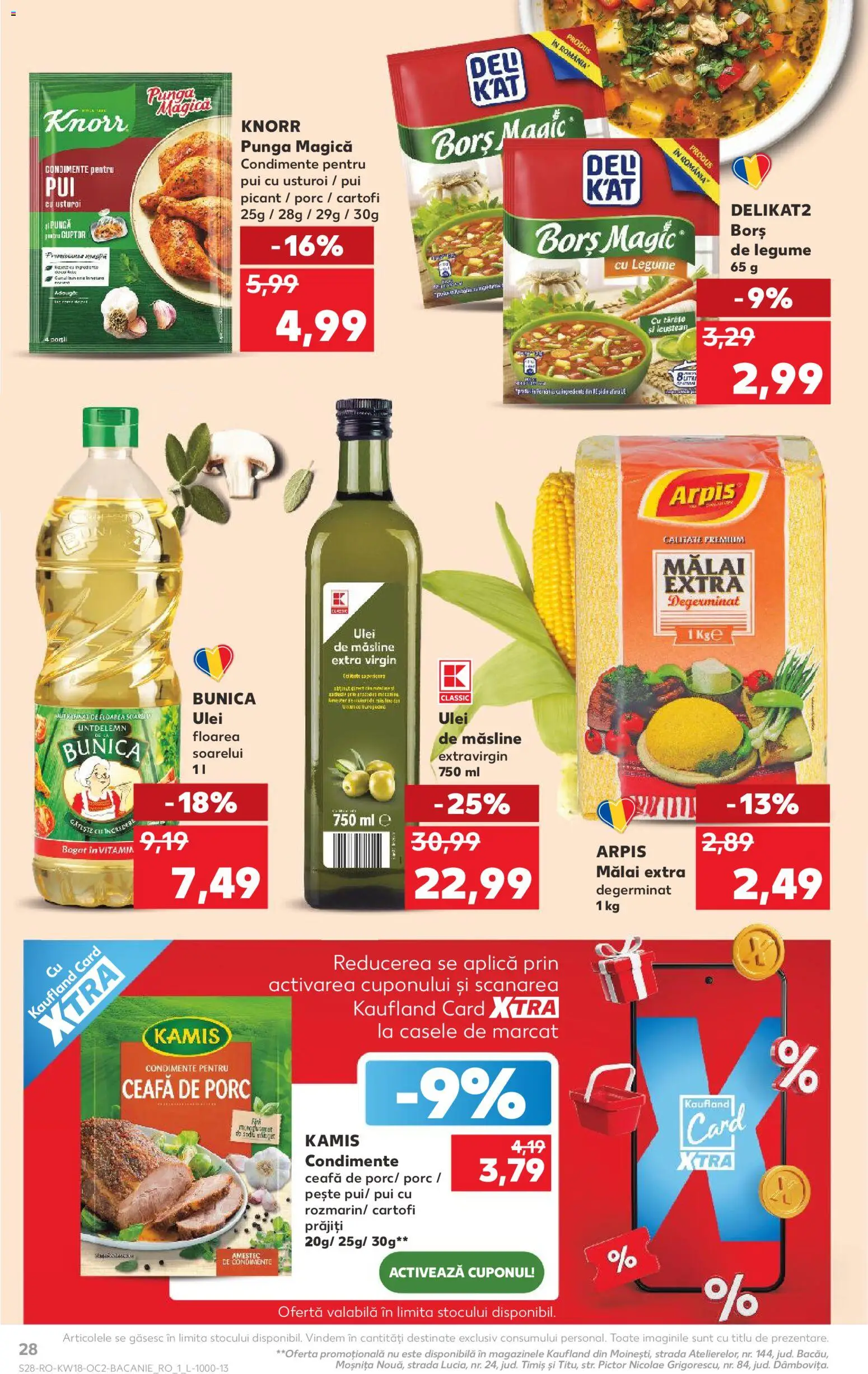 Noul catalog Kaufland – valabil de la 29.04.2026 | Pagină: 28 | Produse: Pungă, Borș, Pește, Usturoi