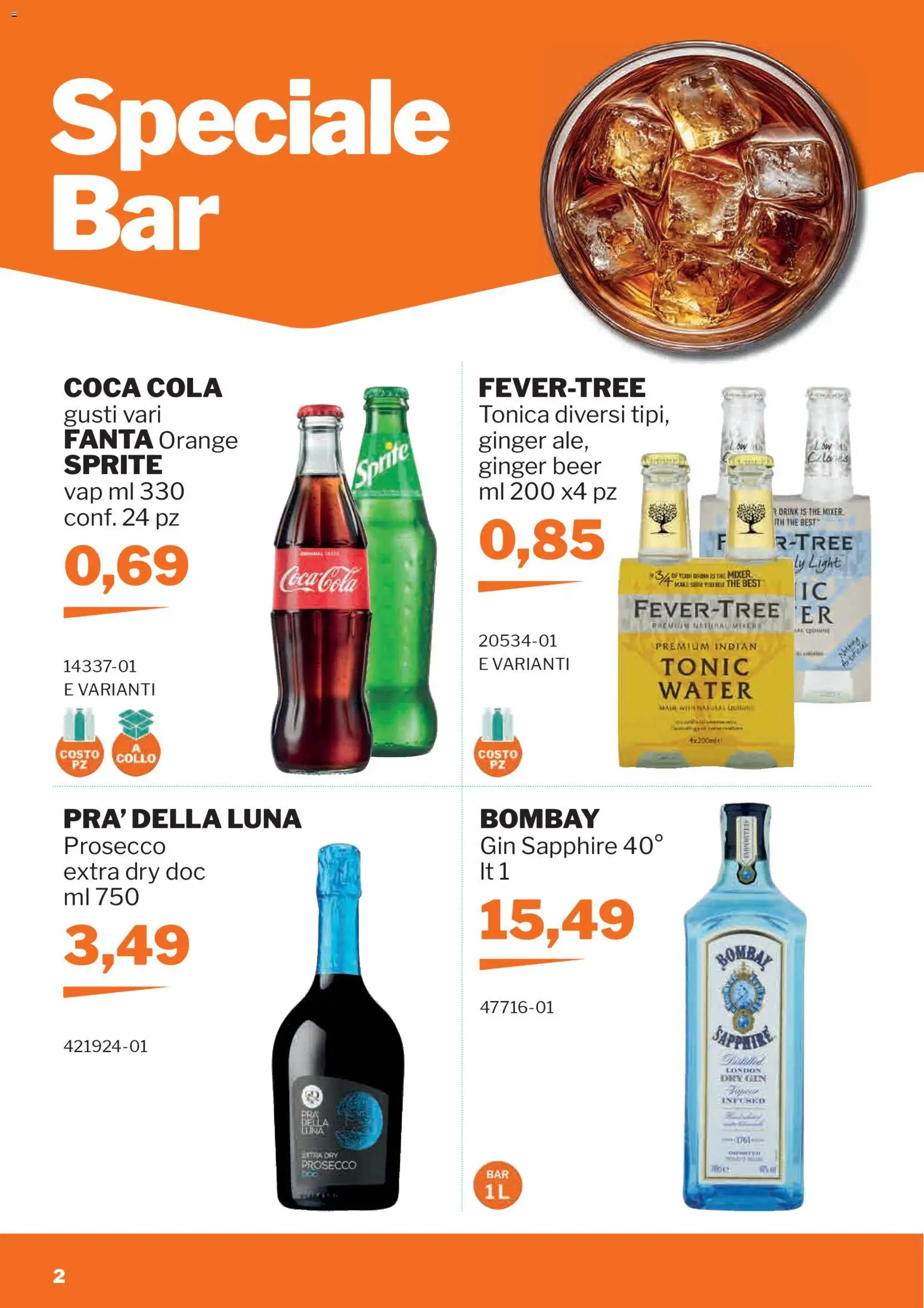 Volantino Sogegross del 11.03.2026 | Pagina: 2 | Prodotti: Prosecco, The, Mixer, Coca Cola