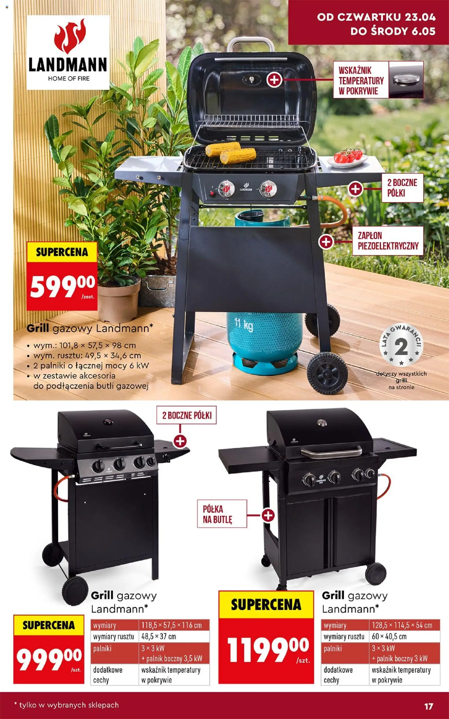 Biedronka gazetka - Ogród od 20.04.2026 | Strona: 17 | Produkty: Grill, Grill gazowy, Półka