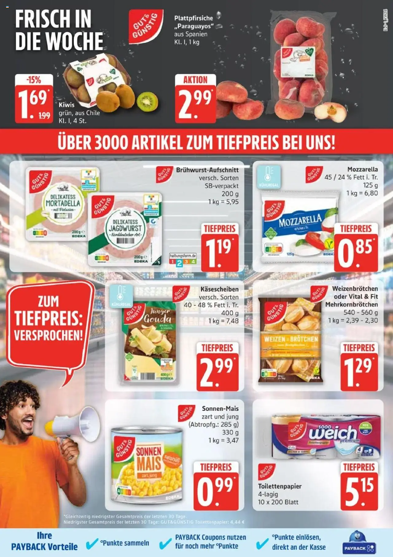 Edeka Prospekt 	 - gültig ab dem 07.07.2025 | Seite: 9 | Produkte: Mozzarella, Gouda, Toilettenpapier