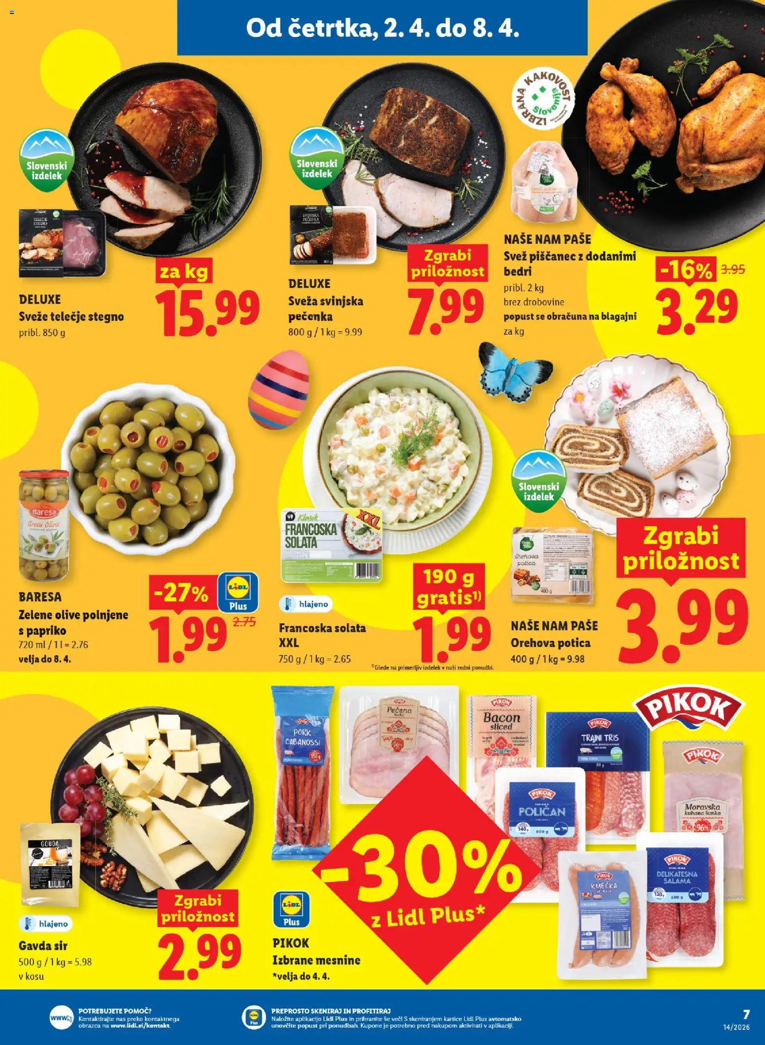 Novi Lidl katalog ponudbe – veljaven od 02.04.2026 | Stran: 7 | Izdelki: Olive, Salama, Sunka, Solata