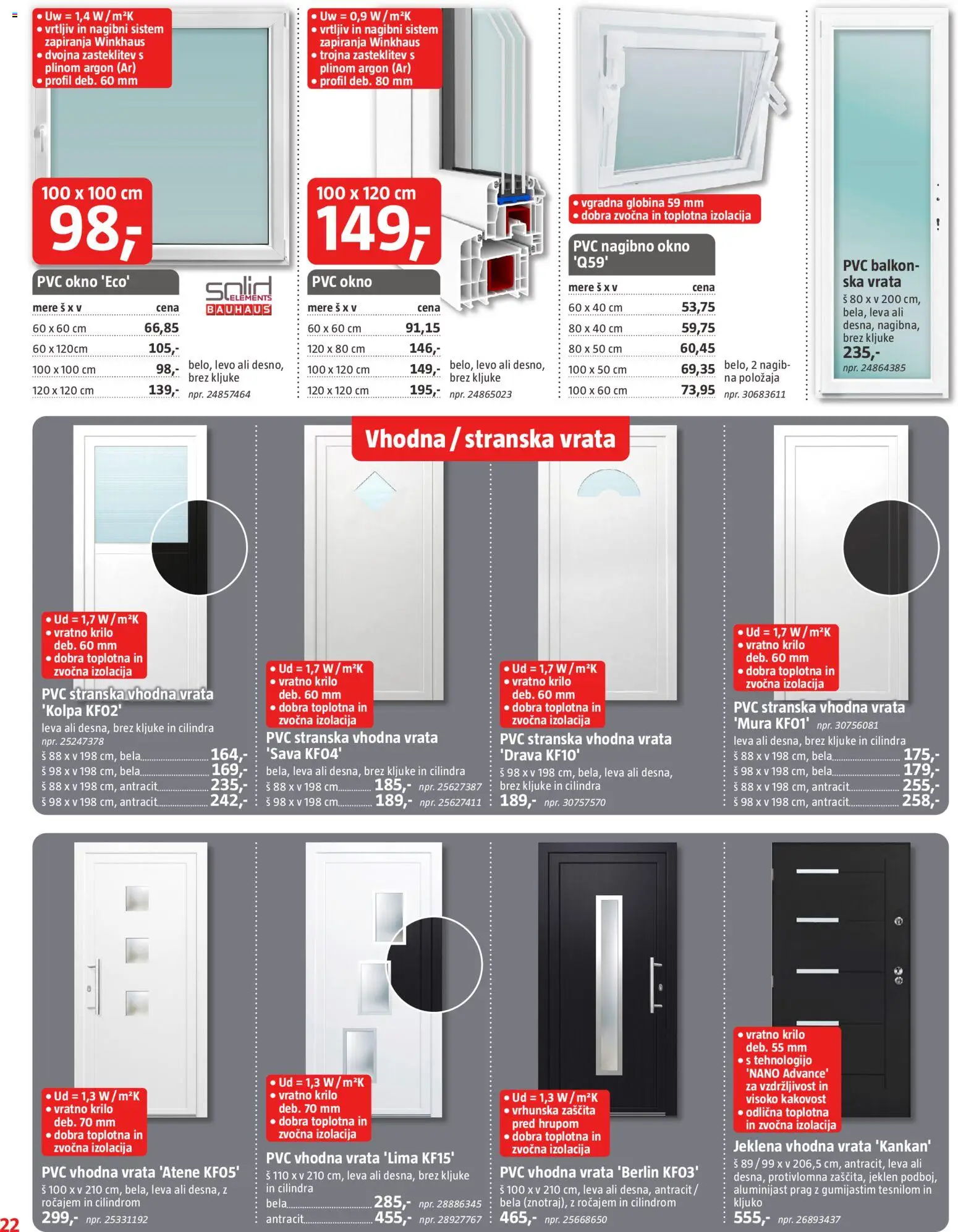 Novi Bauhaus katalog ponudbe – veljaven od 01.04.2026 | Stran: 22