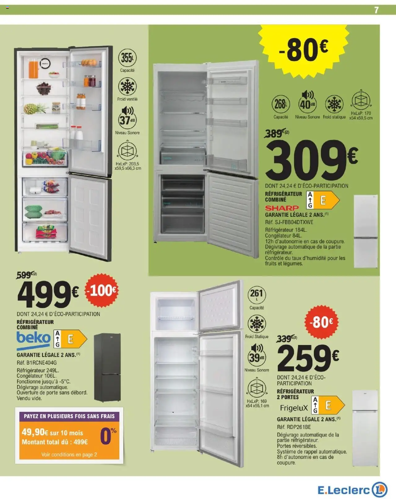  | Page: 7 | Produits: Réfrigérateur, Congélateur, Porte, Portes
