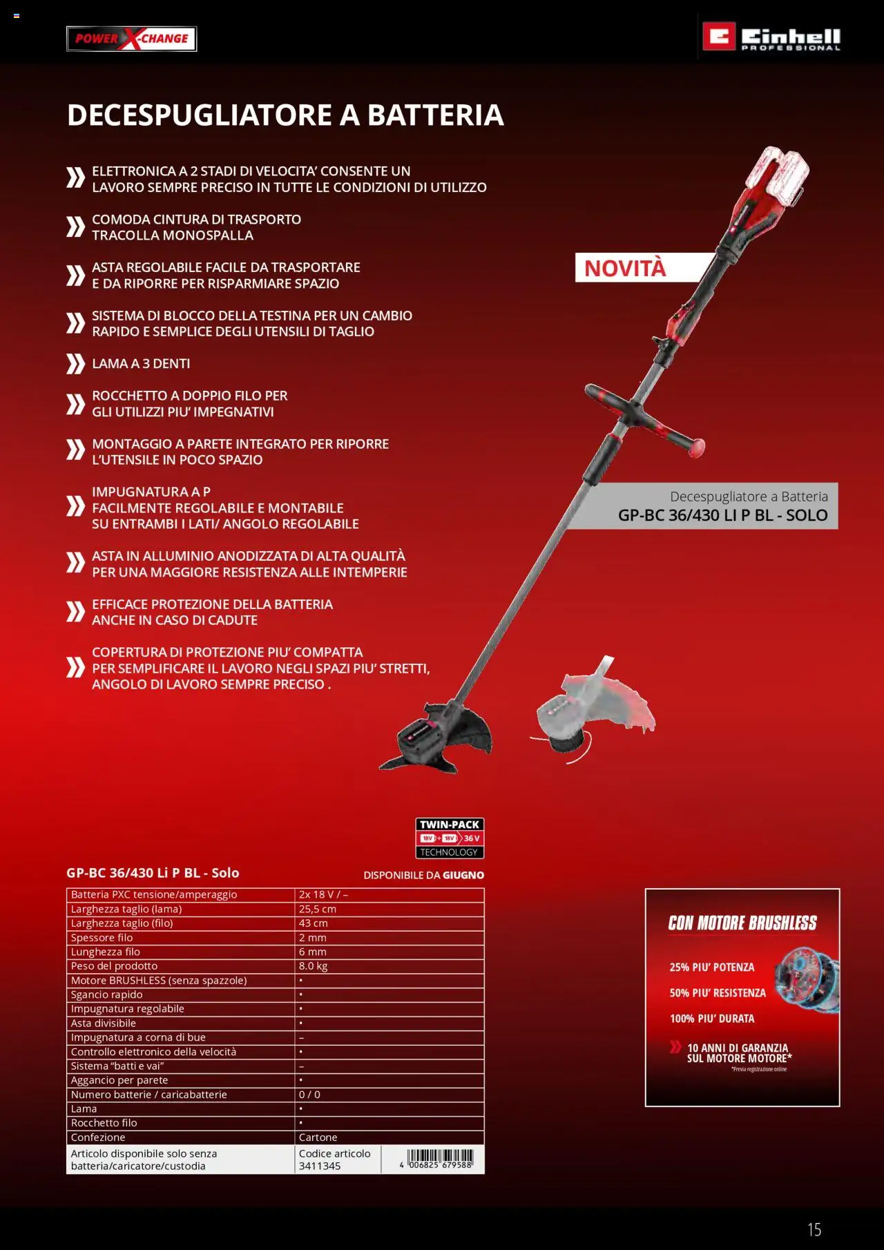 Volantino Einhell del 01.02.2025 | Pagina: 15 | Prodotti: Cintura, Decespugliatore, Batterie, Caricabatterie