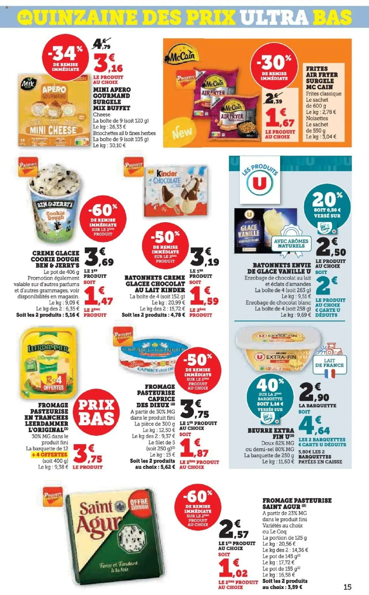  | Page: 15 | Produits: Noisettes, Lait, Beurre, Crème