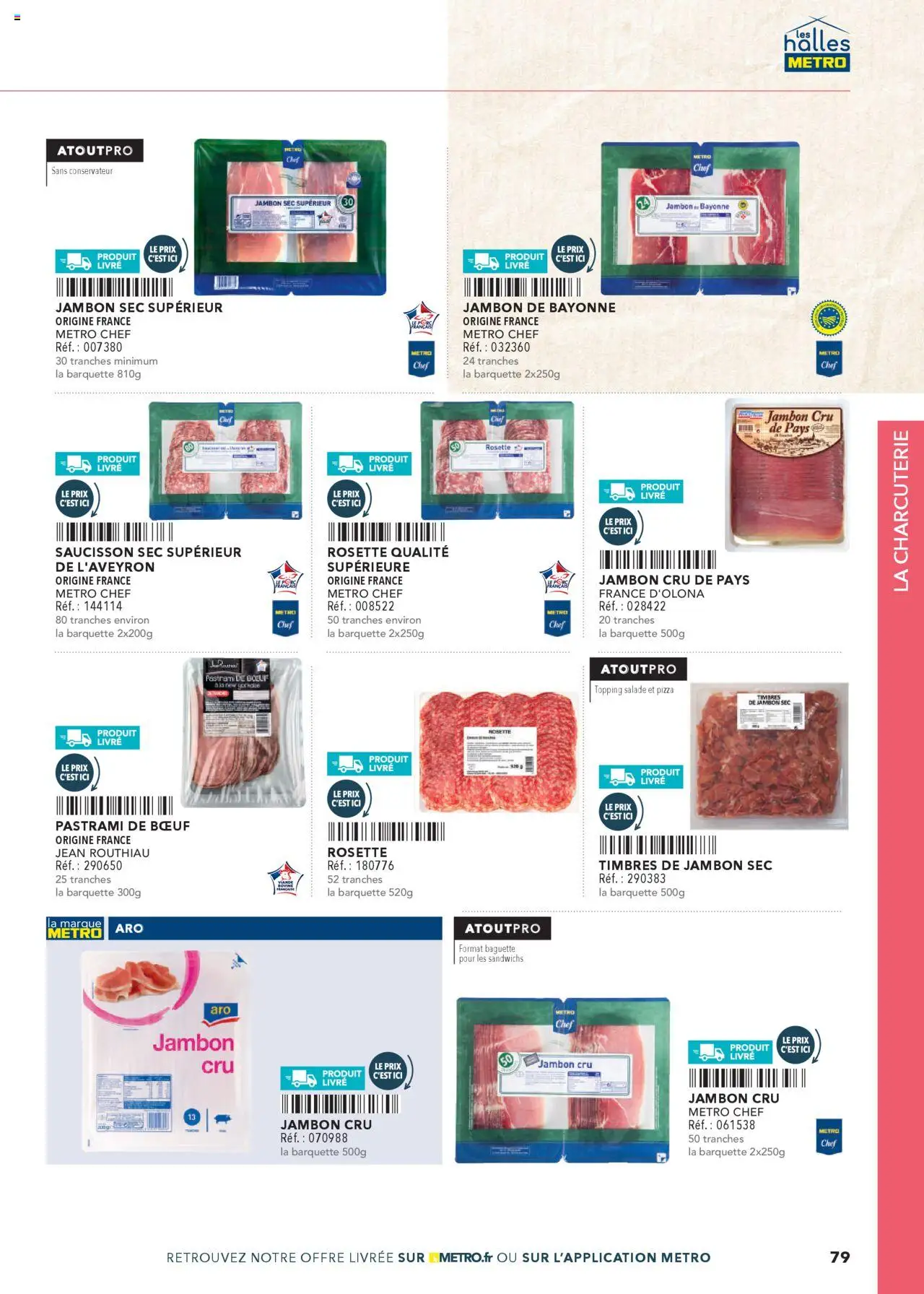  | Page: 79 | Produits: Salade, Jambon Cru, Pizza, Livre