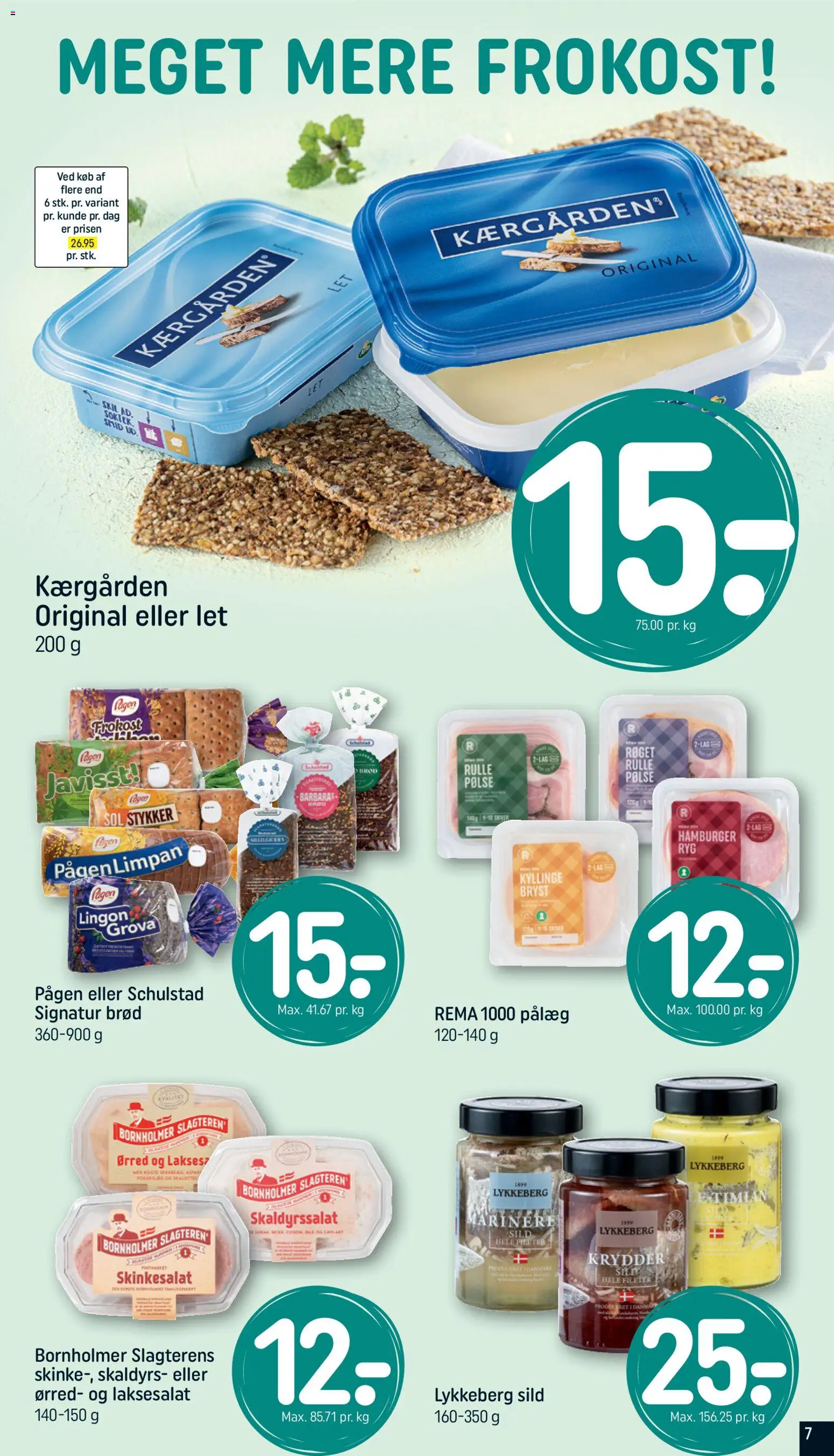 Rema 1000 tilbudsavis – gyldig fra 12.04.2026 | Side: 7 | Produkter: Brød, Pålæg, Sild, Skinkesalat