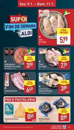 Pré-visualização Aldi folheto válido de 05.01.2026 | Página: 21 | Produtos: Peito de frango, Pescada, Cebola, Pão