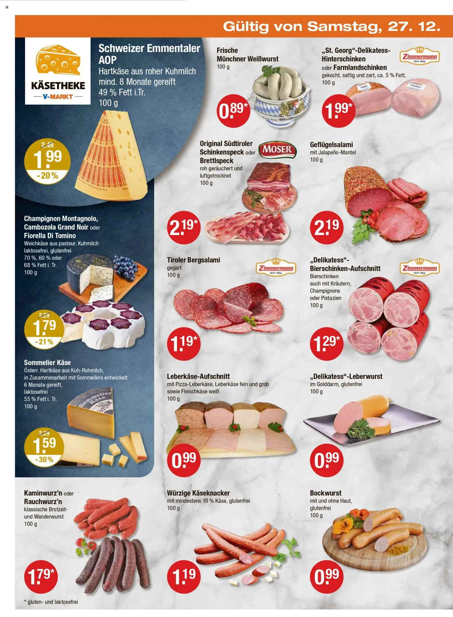 V-Markt - München – gültig ab 27.12.2025 | Seite: 2 | Produkte: Bockwurst, Käse, Pistazien, Champignons
