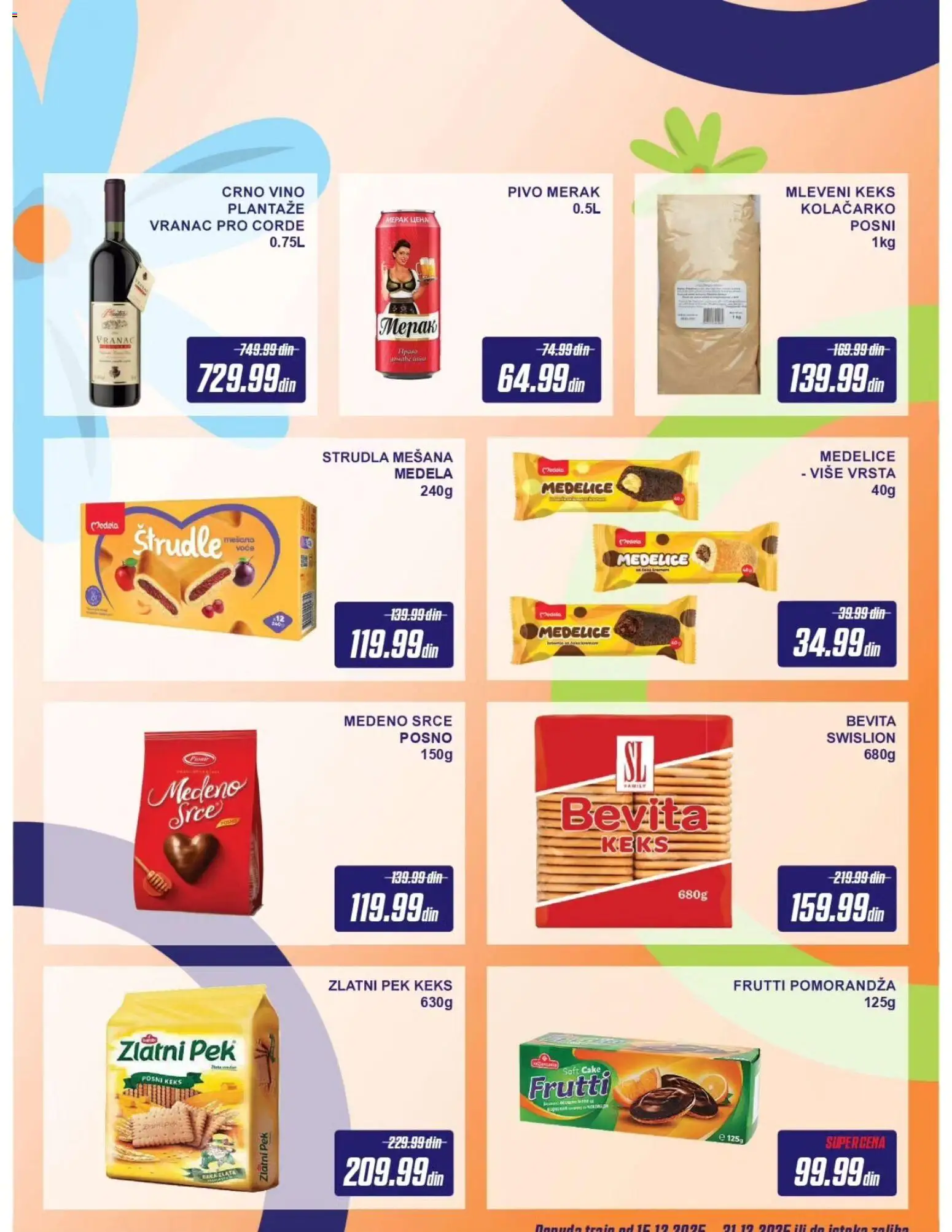 TSV Diskont katalog - važi od 15.12.2025 | Strana: 3 | Proizvode: Vranac, Štrudla, Pomorandza, Vino