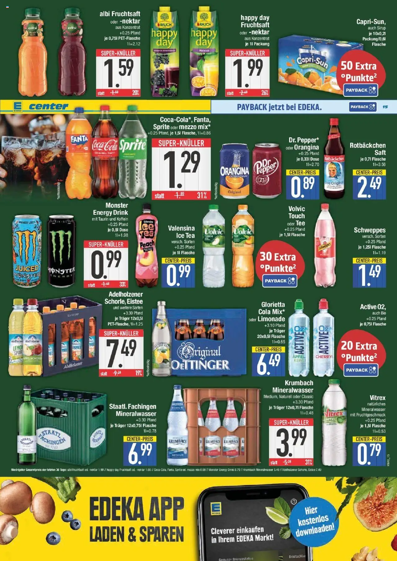 Edeka prospekt Ingolstadt	 – gültig ab 28.09.2025 | Seite: 15 | Produkte: Fanta, Adelholzener, Volvic touch, Tee