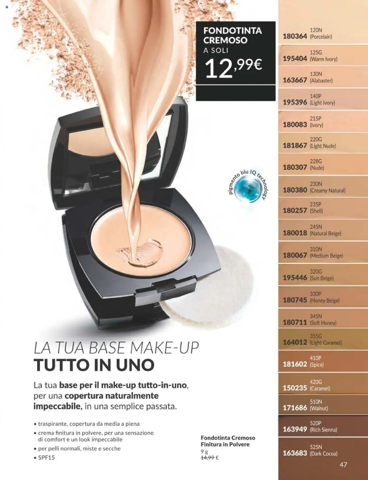 Volantino Avon del 01.09.2025 | Pagina: 47 | Prodotti: Crema, Fondotinta