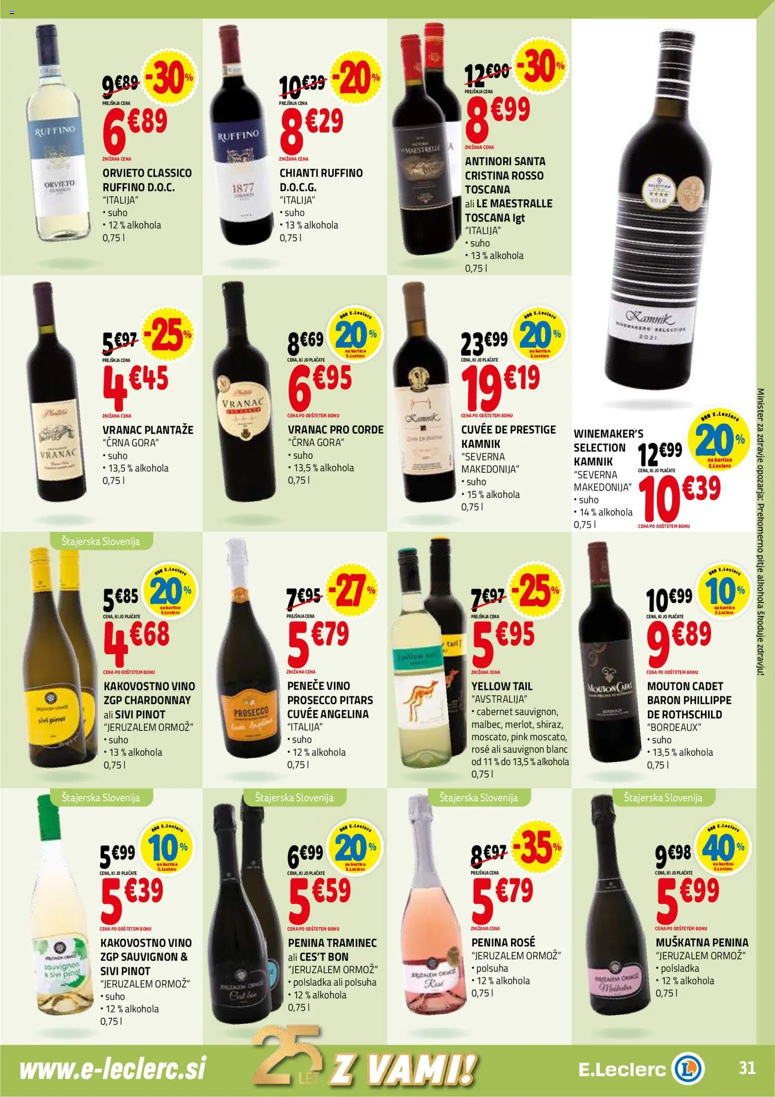 Novi E.leclerc katalog ponudbe – veljaven od 26.11.2025 | Stran: 31 | Izdelki: Penina, Vino