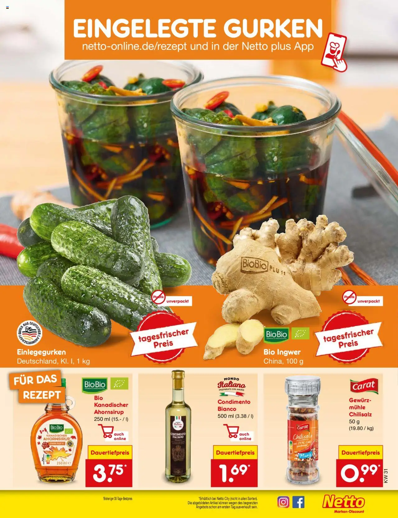 Netto Marken-Discount Prospekt 	 - gültig ab dem 28.07.2025 | Seite: 17 | Produkte: Mühle, Gurken