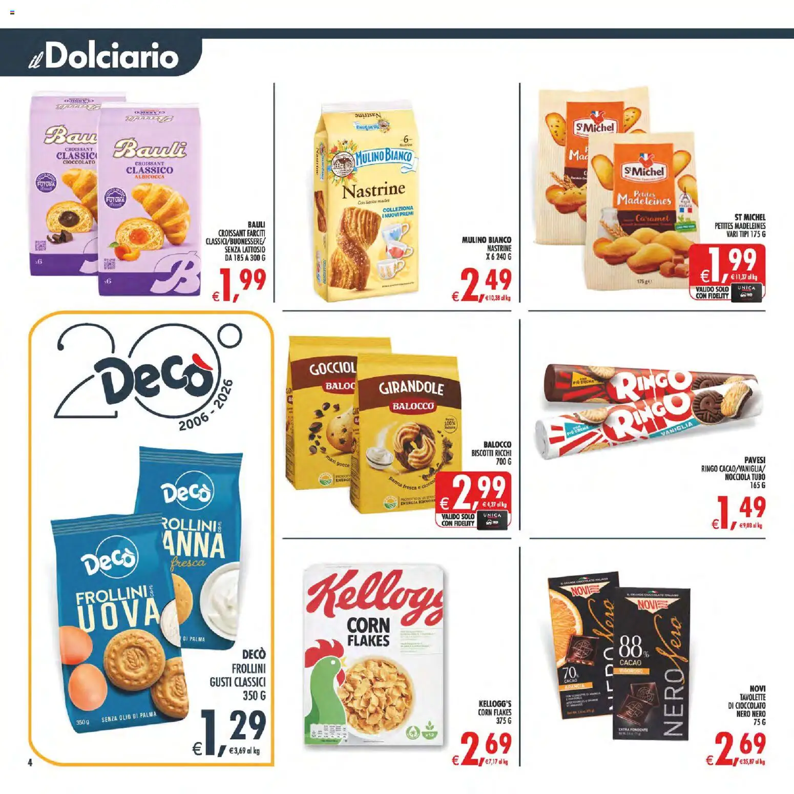 Volantino Decò del 17.03.2026 | Pagina: 4 | Prodotti: Uova, Biscotti, Olio, Croissant
