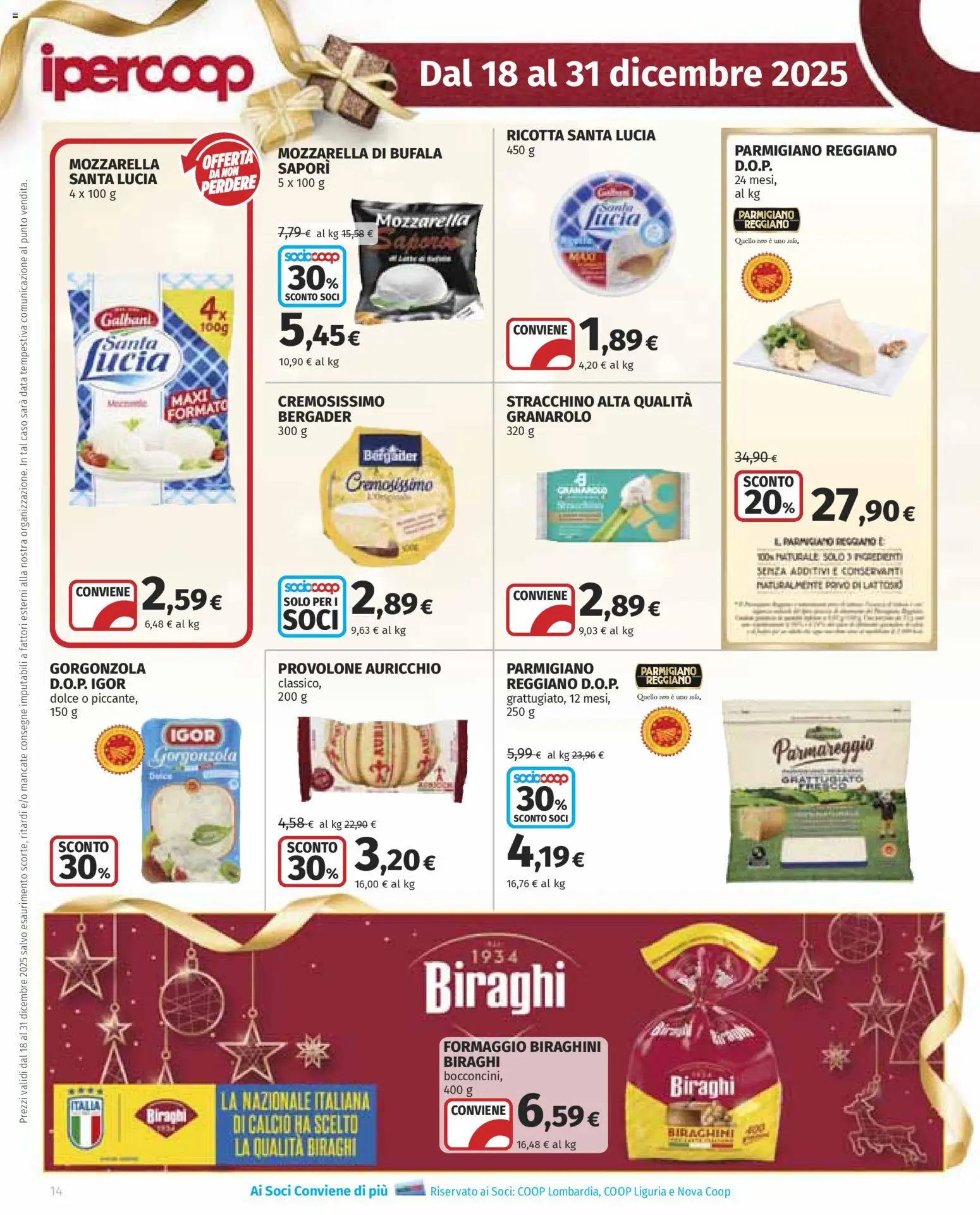 Volantino Ipercoop del 18.12.2025 | Pagina: 14 | Prodotti: Mozzarella, Data, Ricotta, Gorgonzola