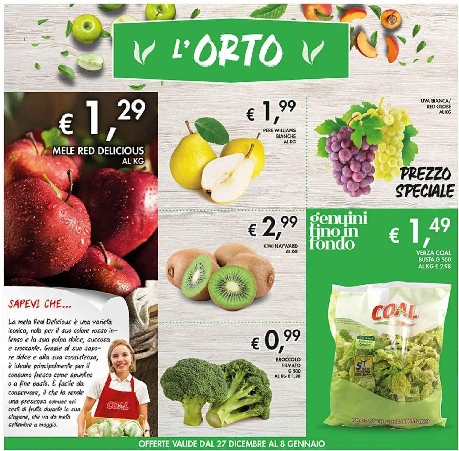 Volantino Coal del 27.12.2025 | Pagina: 2 | Prodotti: Mele, Kiwi, Frutta, Uva