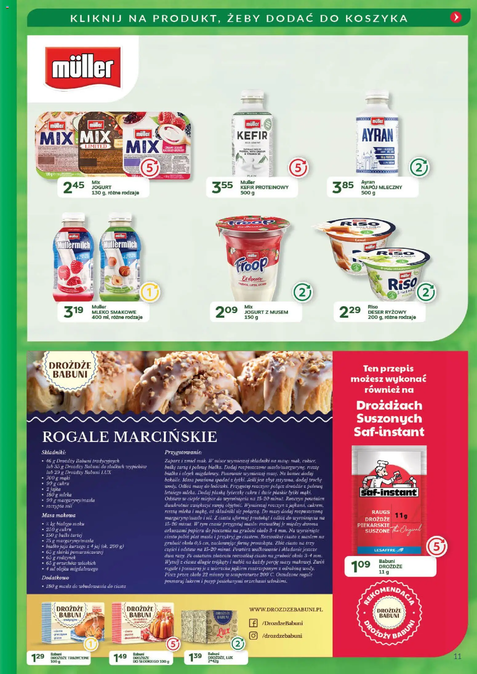 Eurocash Gazetka - Promocje na okrągło od 03.11.2025 | Strona: 11 | Produkty: Kefir, Mleka, Pączki, Jajka