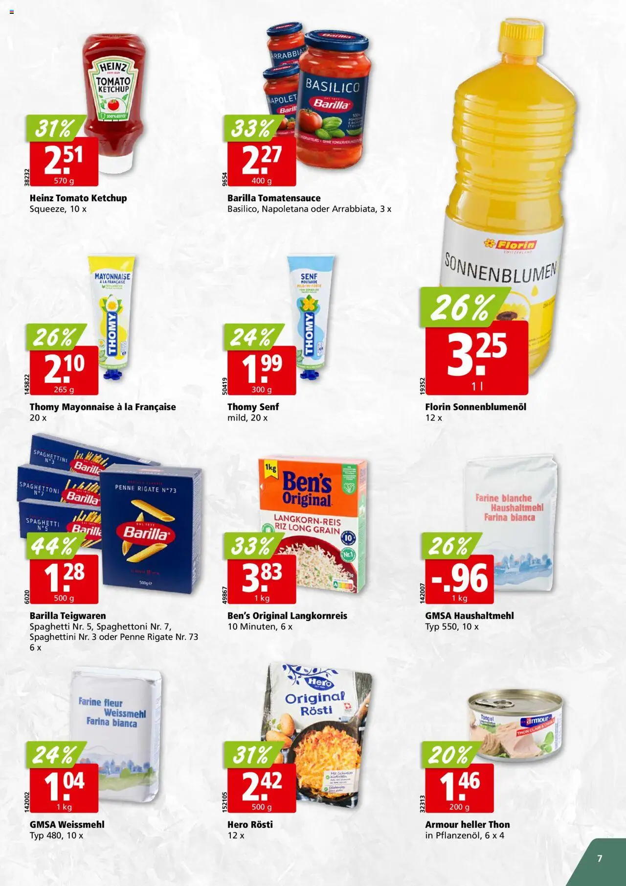Aligro Aktionen Detaillisten – gültig ab 08.09.2025 | Seite: 7 | Produkte: Barilla, Teigwaren, Ketchup, Mayonnaise