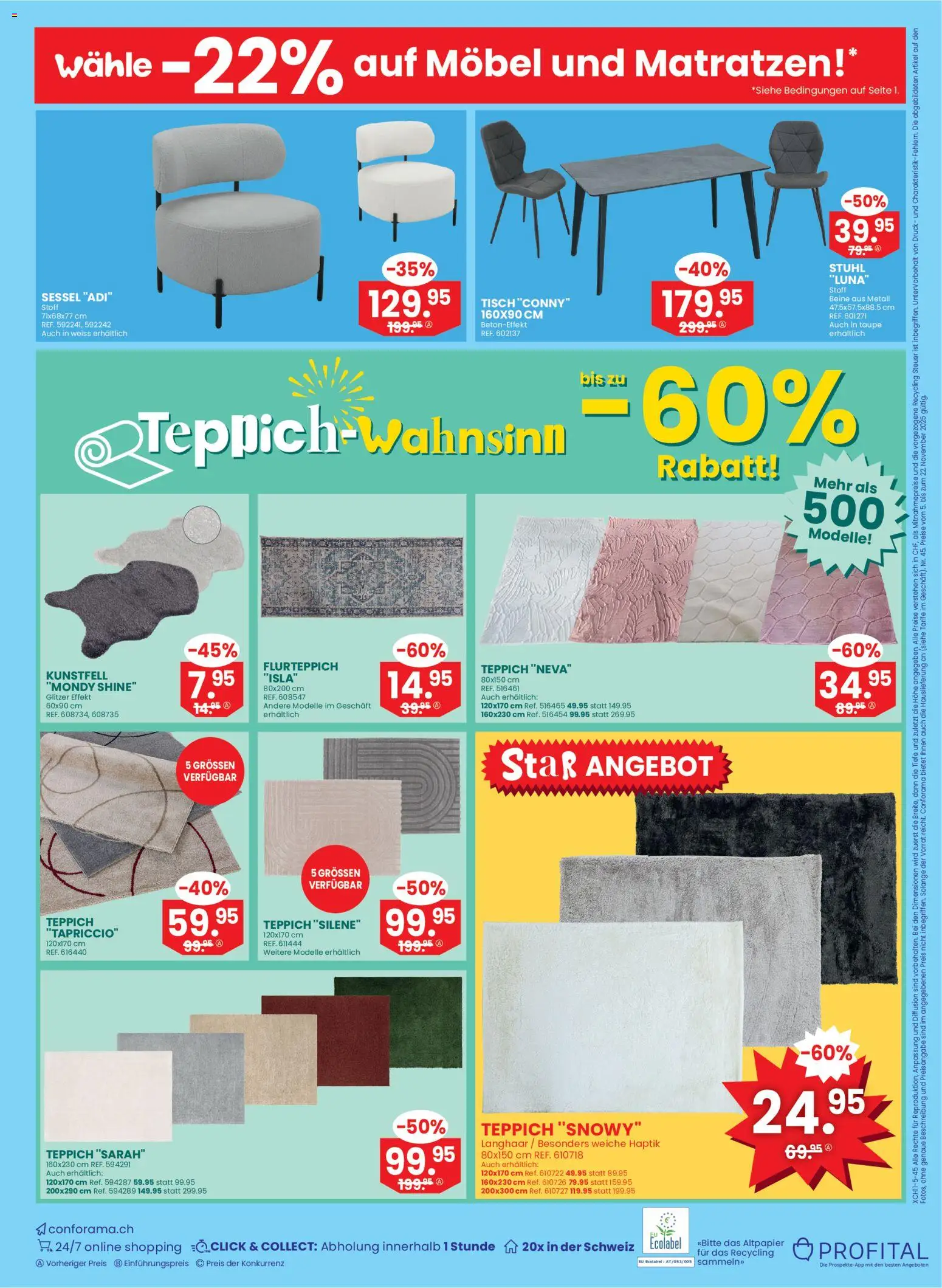 Conforama Aktionen Singles – gültig ab 05.11.2025 | Seite: 16 | Produkte: Tisch, Sessel, Stuhl, Teppich