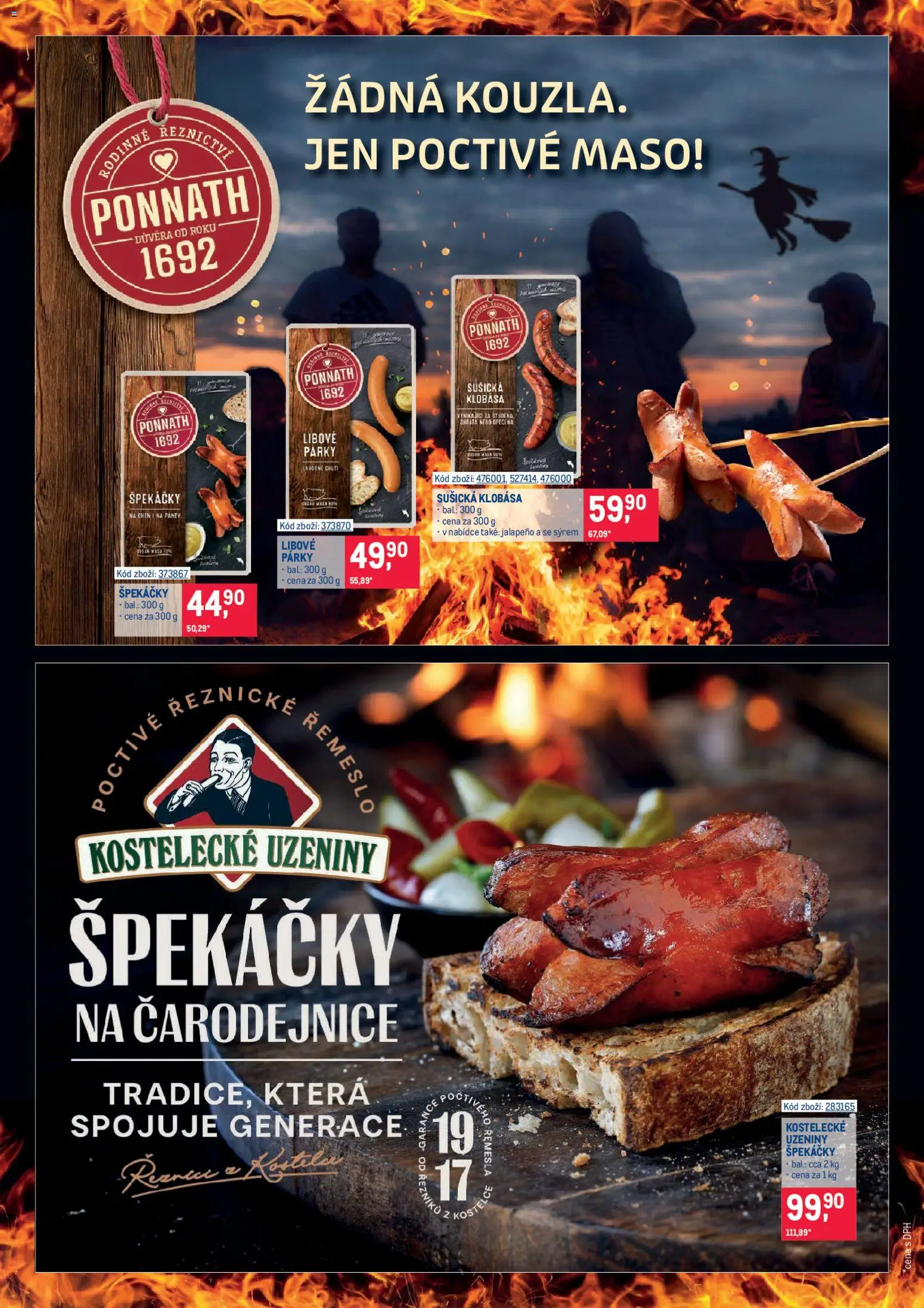Makro leták - Čarodějnice od 22.04.2026 | Strana: 2 | Produkty: Párky, Uzeniny, Sušička, Maso