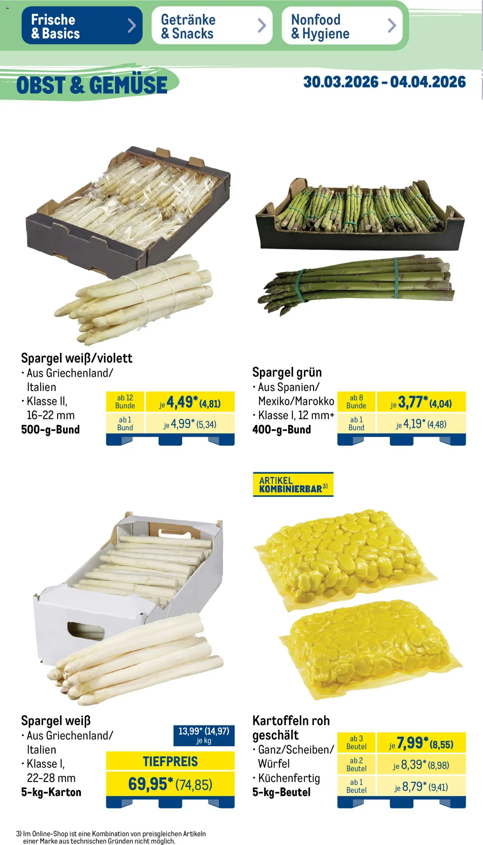 Metro Prospekt 	 – gültig ab 30.03.2026 | Seite: 12 | Produkte: Spargel, Kartoffeln, Gemüse, Obst