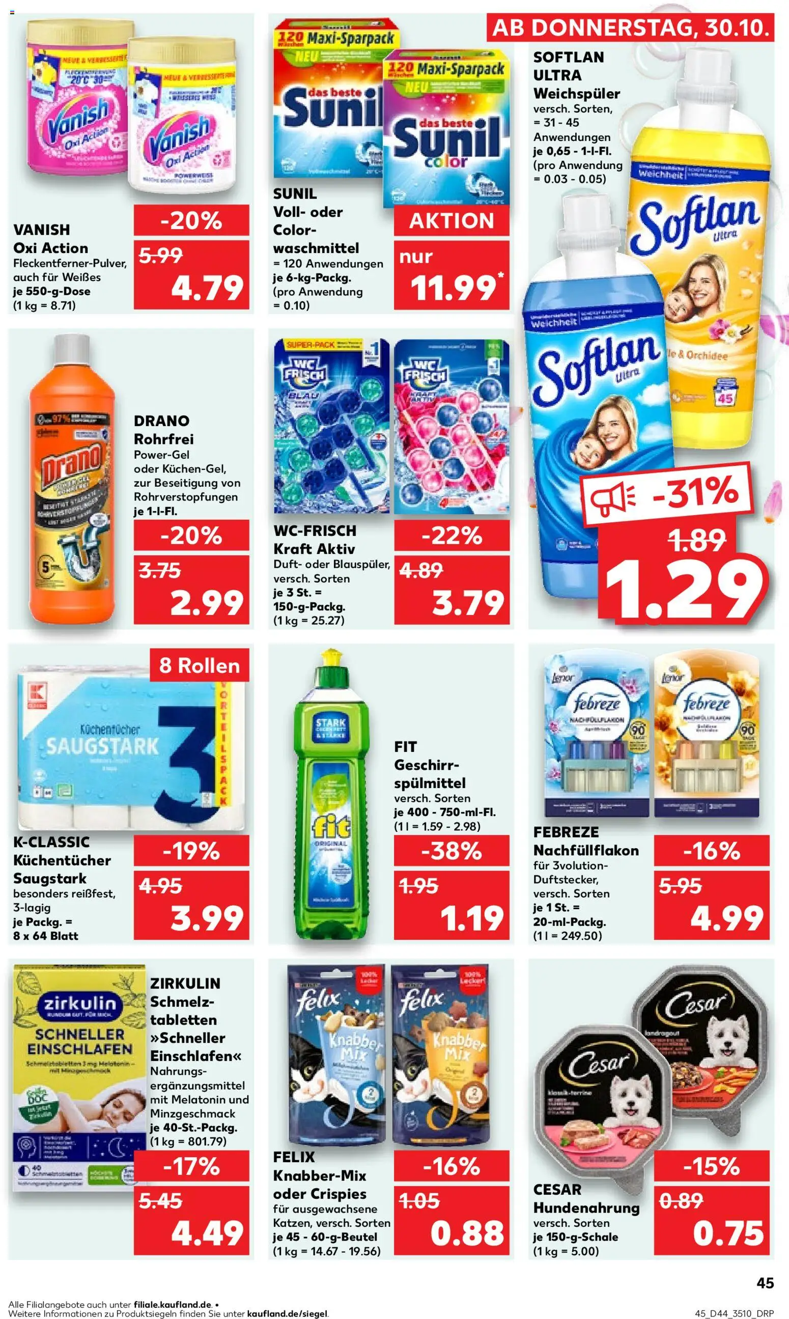 Kaufland prospekt Zeitz	 – gültig ab 30.10.2025 | Seite: 45 | Produkte: Orchidee, Duft, Weichspüler, Waschmittel
