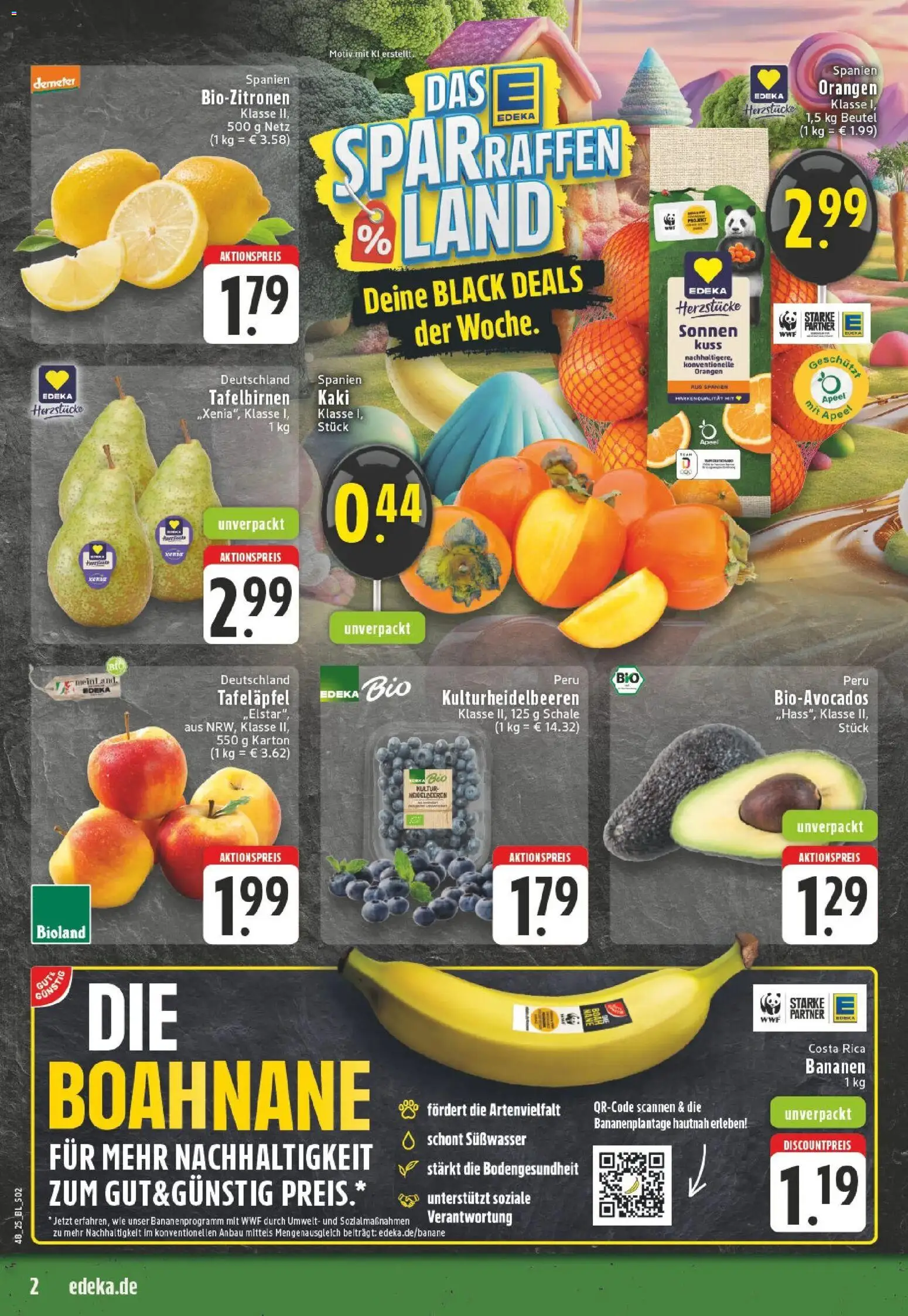 Edeka prospekt Hennef - Uckerath	 – gültig ab 23.11.2025 | Seite: 2 | Produkte: Bananen, Orangen, Kaki