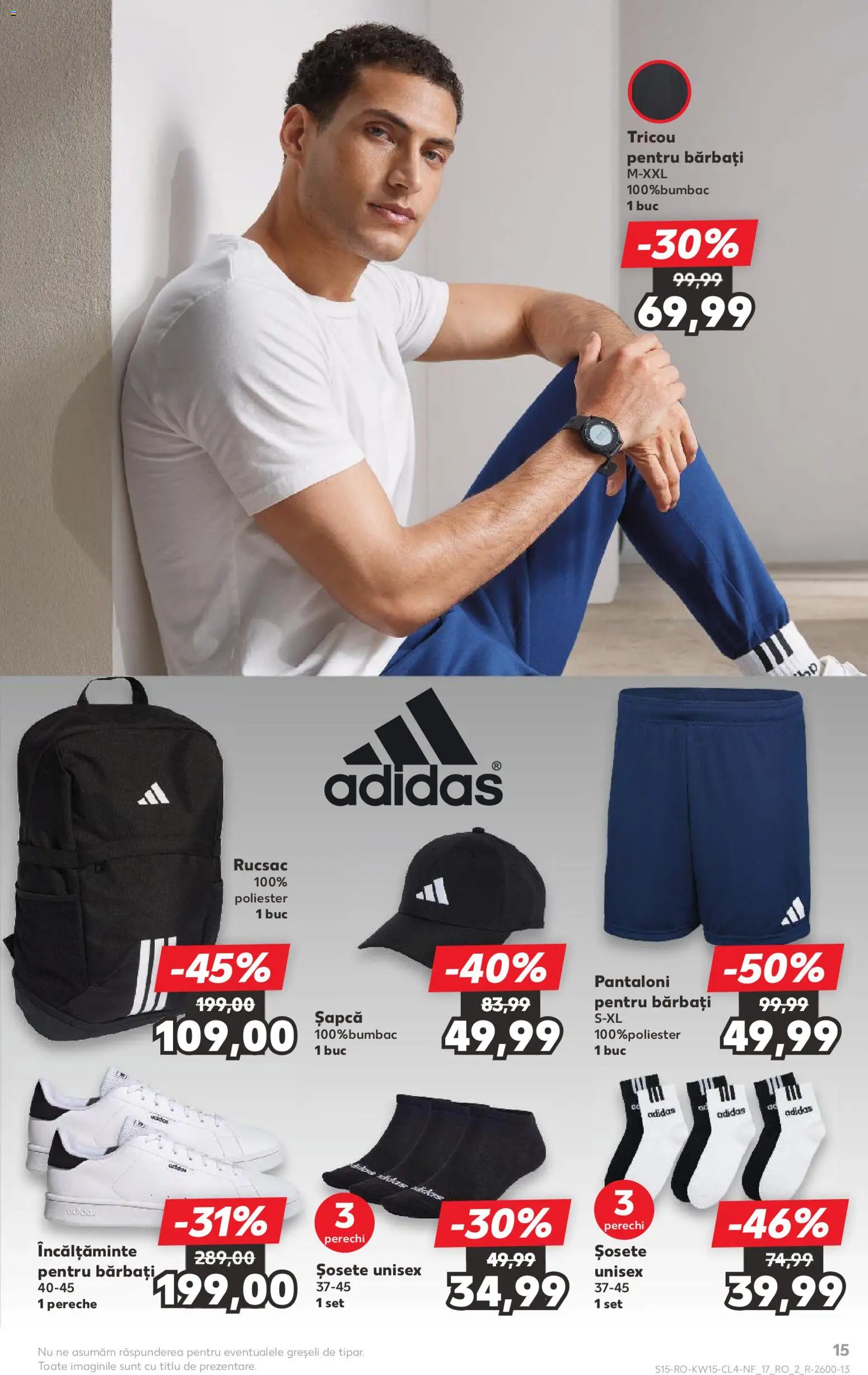 Noul catalog Kaufland – valabil de la 08.04.2026 | Pagină: 15 | Produse: Bornoz takımı, Tricou, Pantaloni, Rucsac