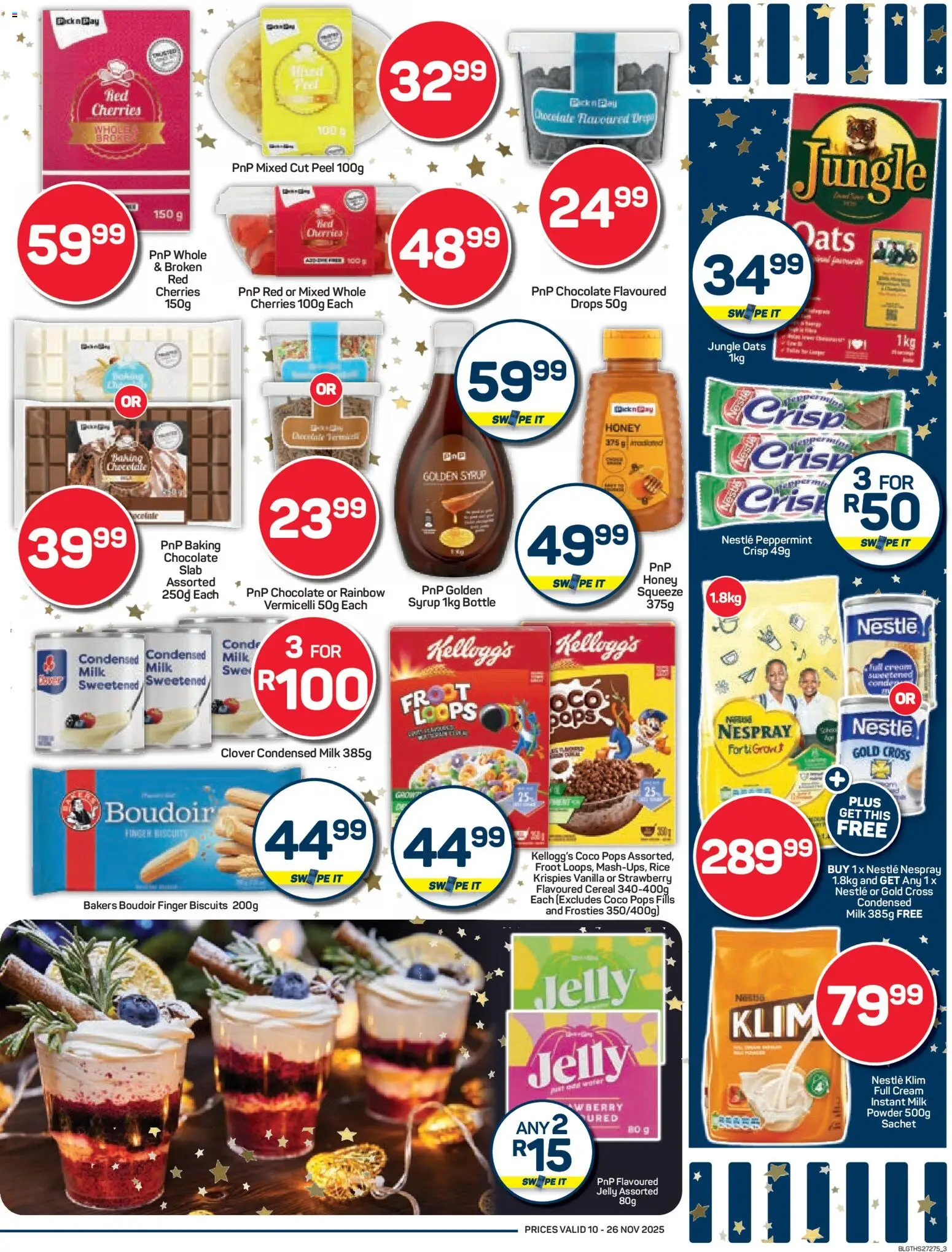 New Pick n Pay catalogue – valid from 10.11.2025 | Page: 3 | Products: Milk, Oats, Condensed milk, Syrup