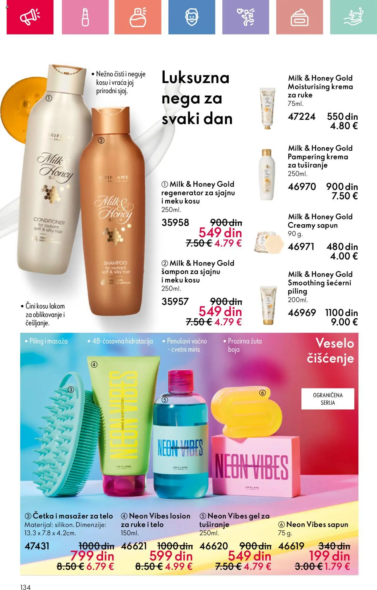 Oriflame katalog - važi od 03.08.2025 | Strana: 134 | Proizvode: Miris, Četka, Šampon, Krema
