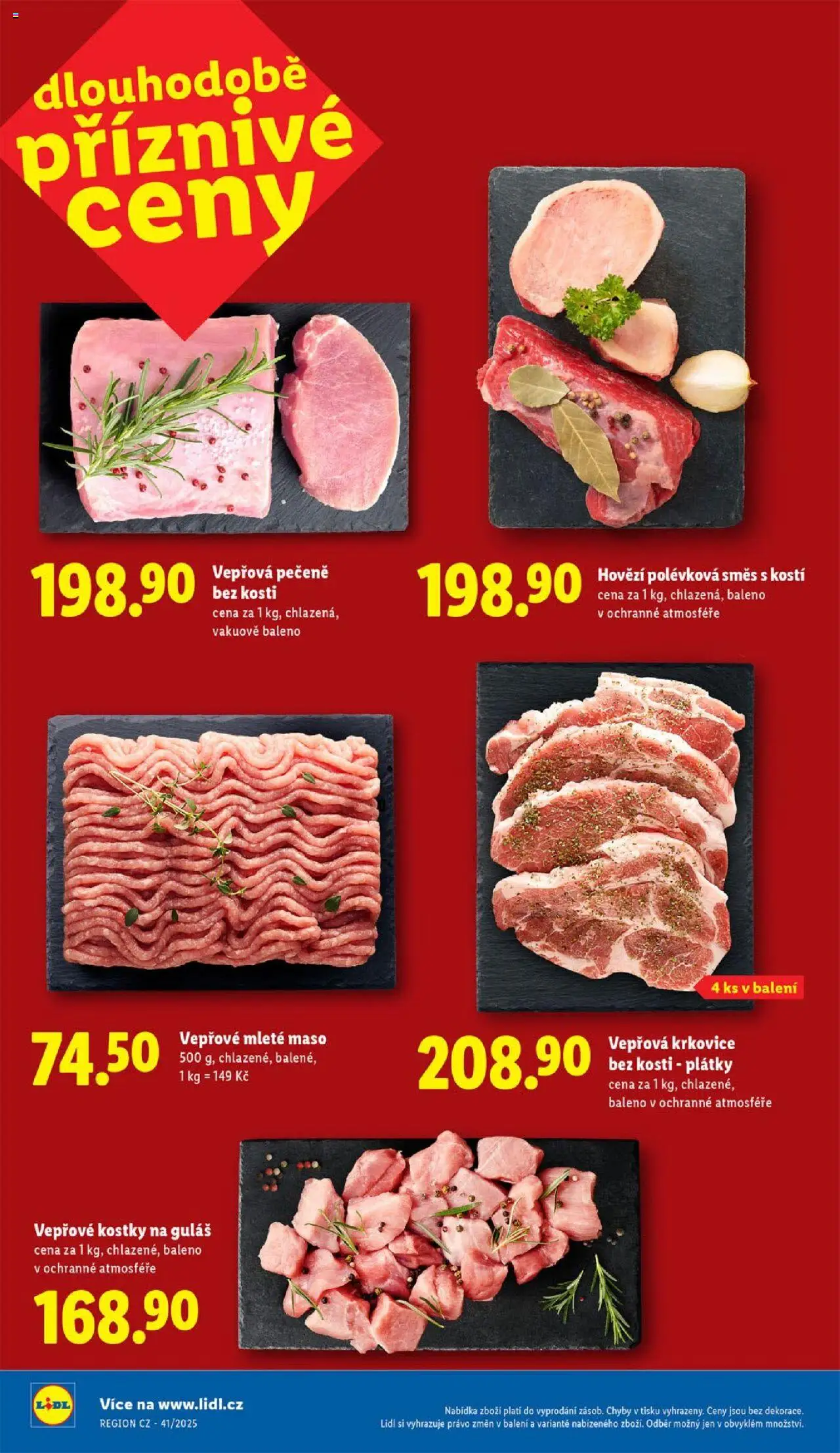 Lidl leták od 06.10.2025 | Strana: 54 | Produkty: Vepřová pečeně, Krkovice bez kosti, Maso, Guláš
