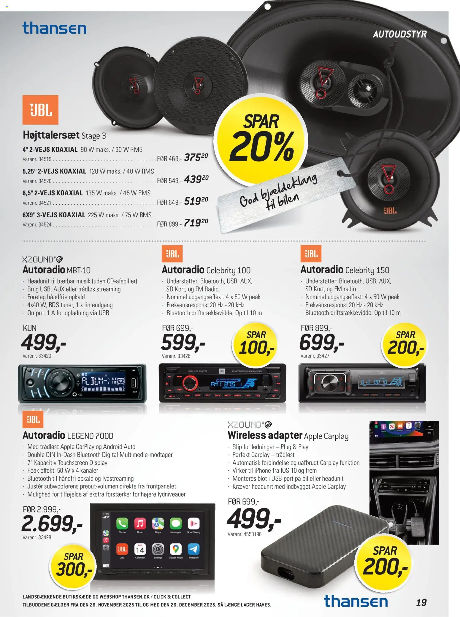 Thansen tilbudsavis – gyldig fra 26.11.2025 | Side: 19 | Produkter: USB, Radio