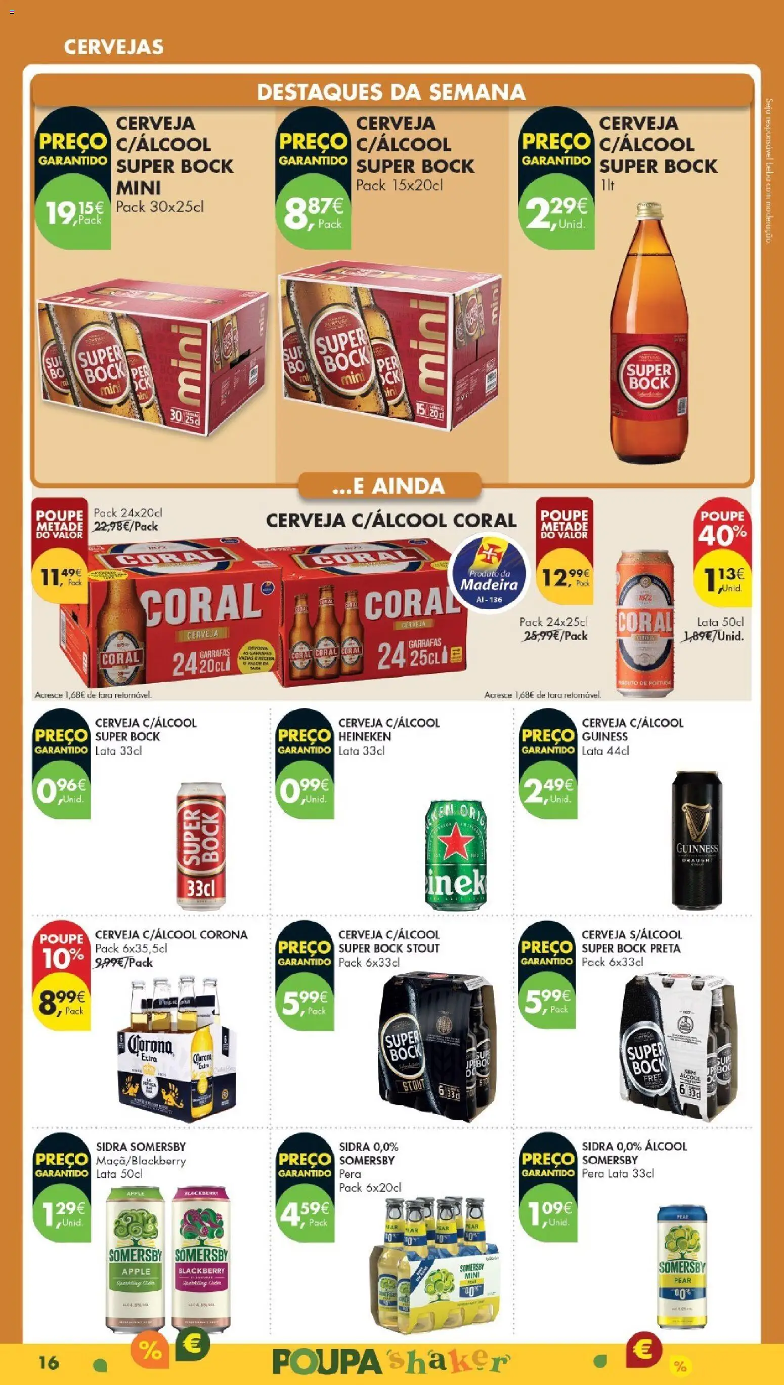 Pingo Doce Poupe Esta Semana Madeira │ válido de 24.02.2026 | Página: 16 | Produtos: Super bock, Cerveja, Somersby
