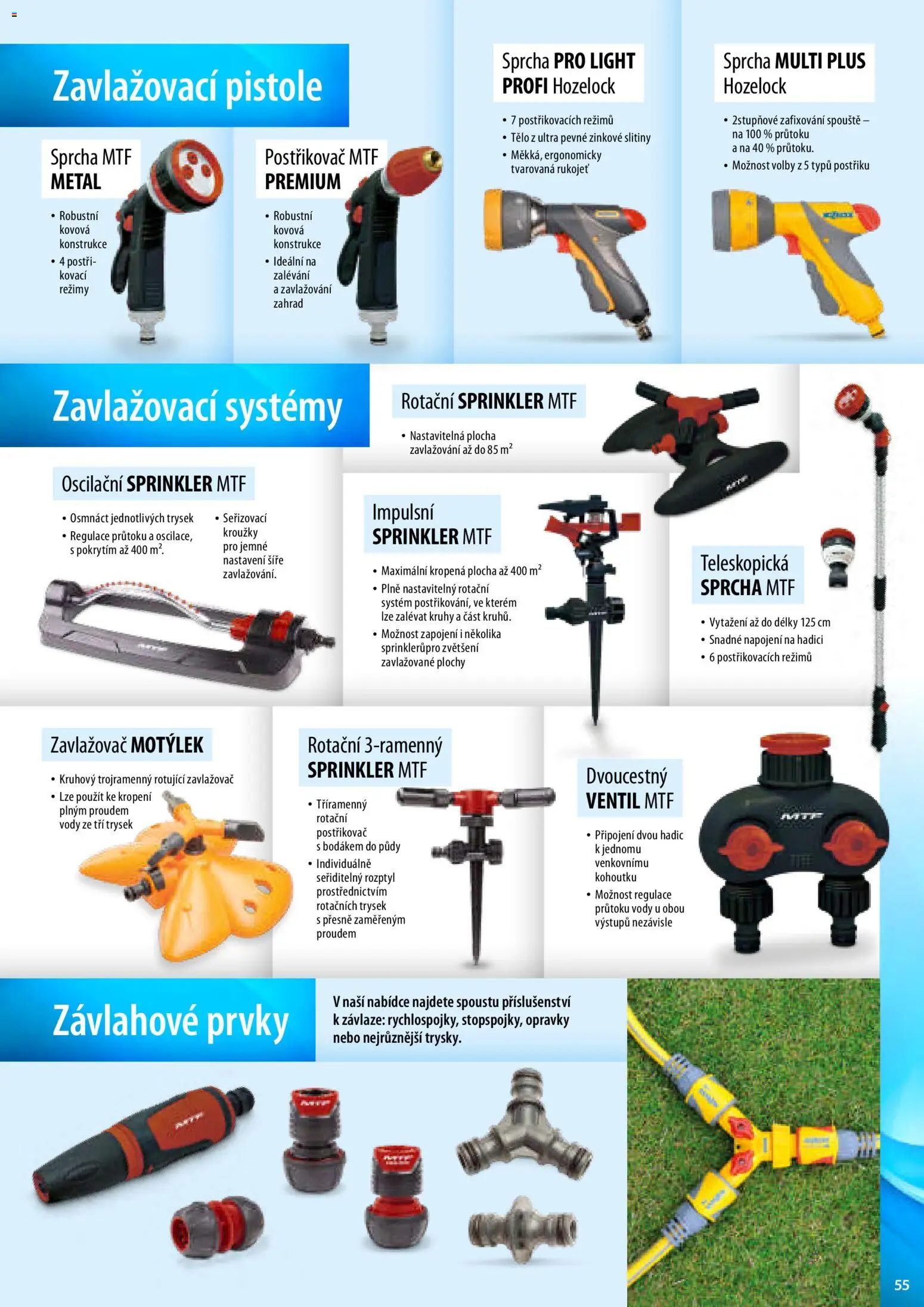 Mountfield katalog od 02.04.2026 | Strana: 55 | Produkty: Zavlažovač, Sprcha, Postřikovač
