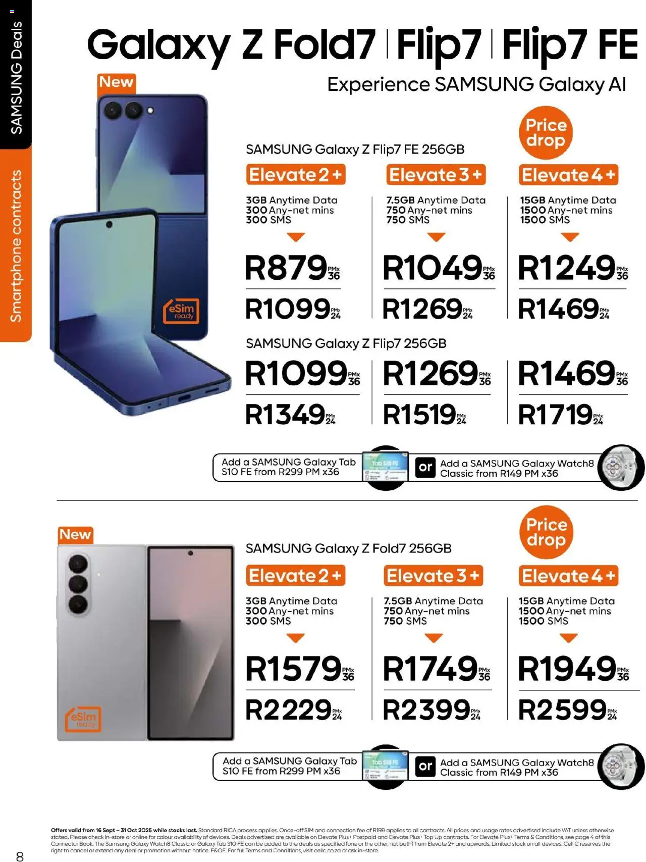 New Cell C catalogue – valid from 16.09.2025 | Page: 8 | Products: Data, Sim, Connector, Stock