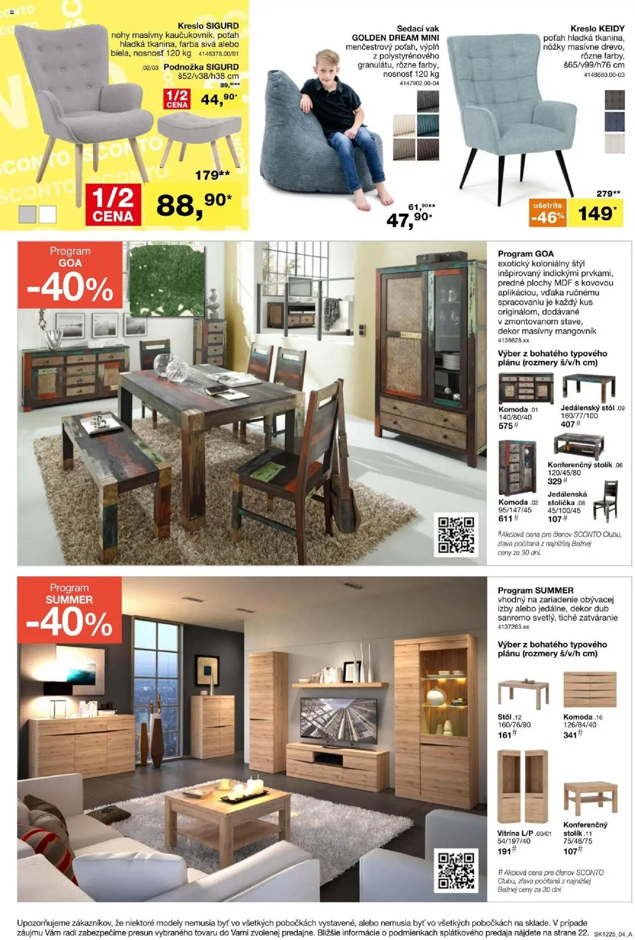 Nové Sconto nábytok akcie – leták je platný od 24.09.2025 | Strana: 4 | Produkty: Jedálenský stôl, Stôl, Sedací vak, Komoda