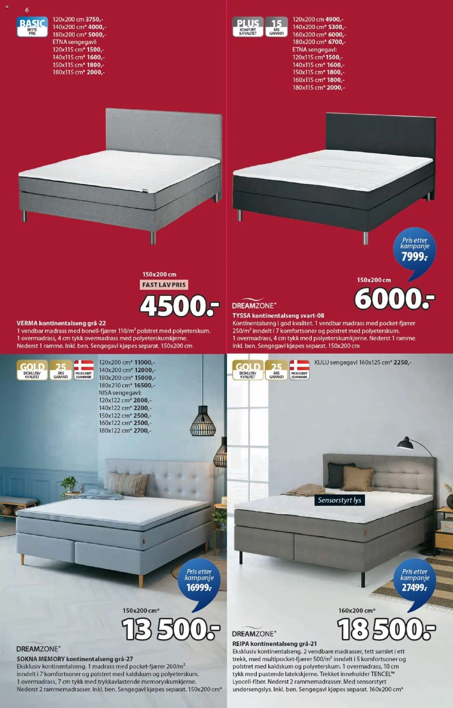 {H1} | Side: 6 | Produkter: Kontinentalseng, Суміш дитяча, Madrass, Lys