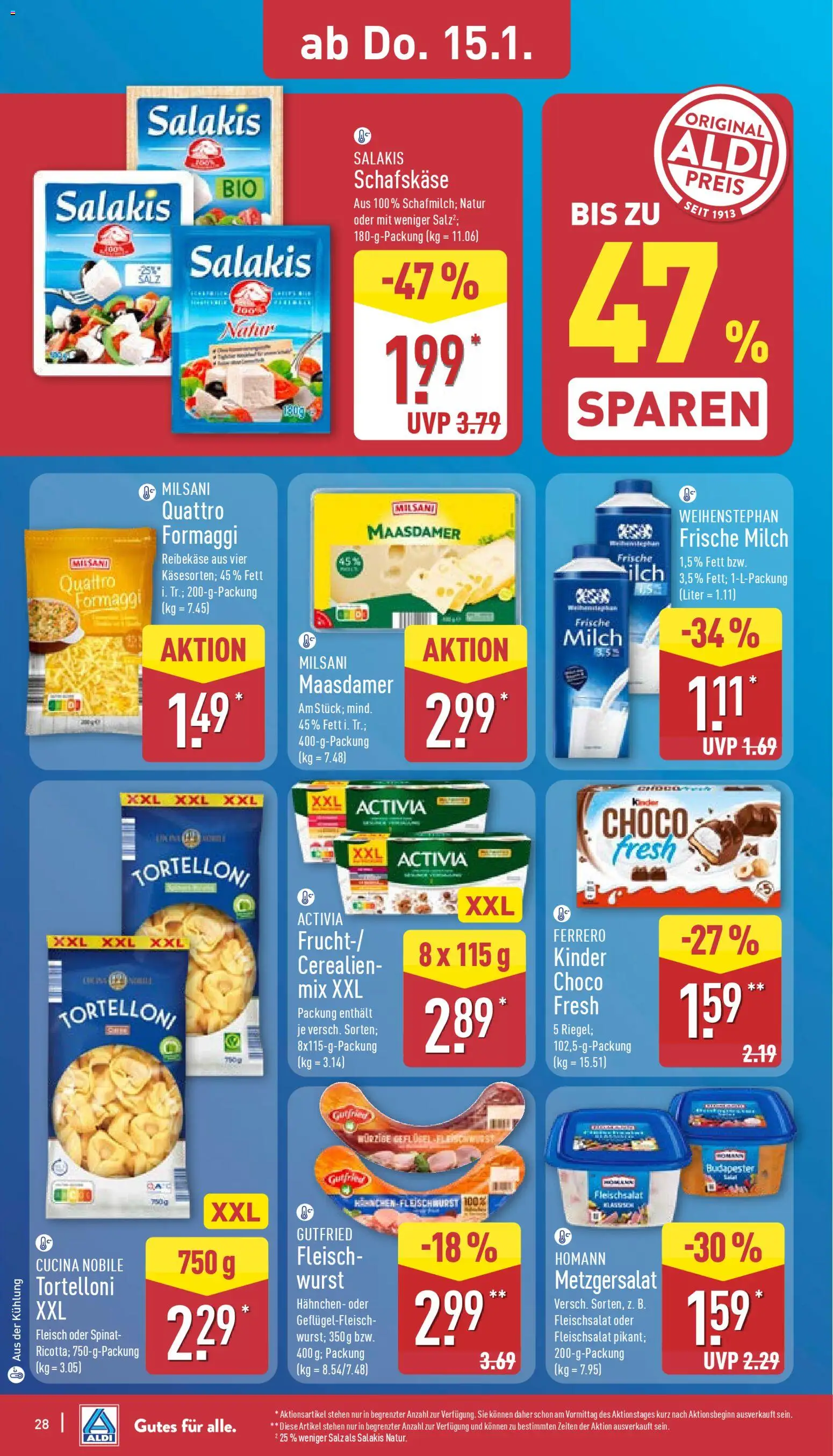 Aldi Prospekt 	 – gültig ab 12.01.2026 | Seite: 30 | Produkte: Milch, Salz, Reibekase, Fleisch