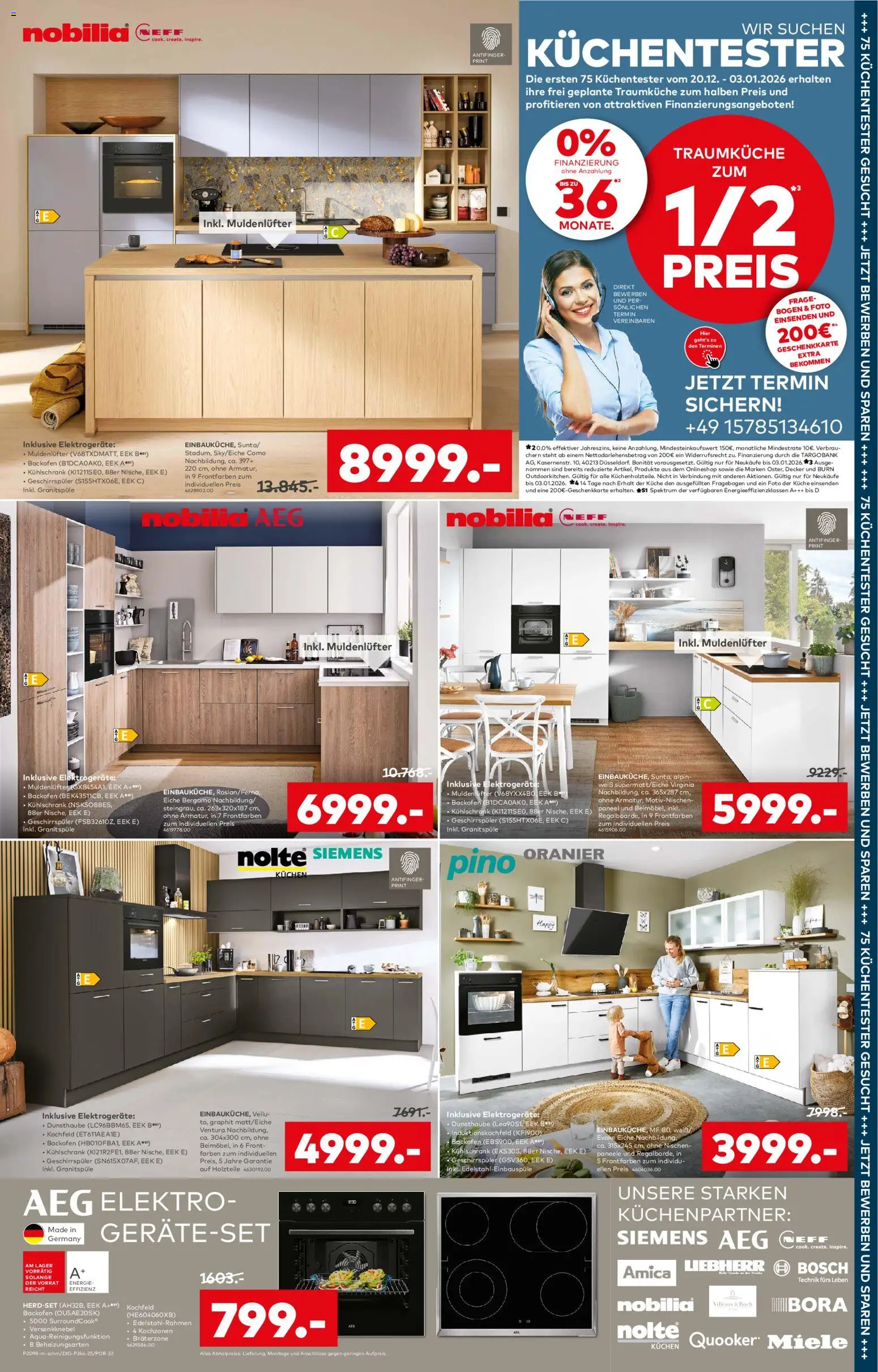 Porta! - Küchentester gesucht! – gültig ab 19.12.2025 | Seite: 1 | Produkte: Miele, Siemens, Geschirrspüler, Küche