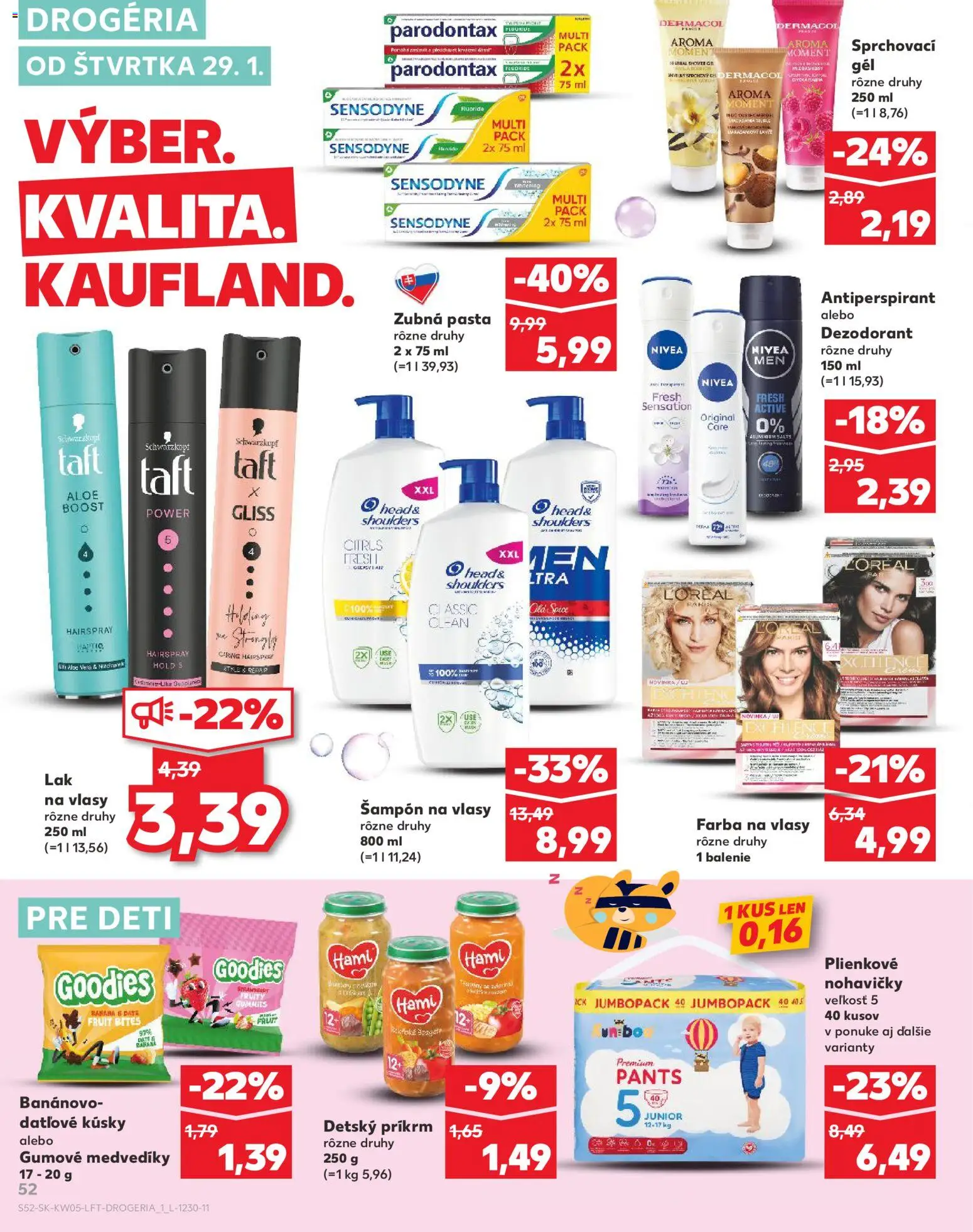 Nové Kaufland akcie – leták je platný od 29.01.2026 | Strana: 52 | Produkty: Nivea, Lak na vlasy, Farba na vlasy, Dezodorant
