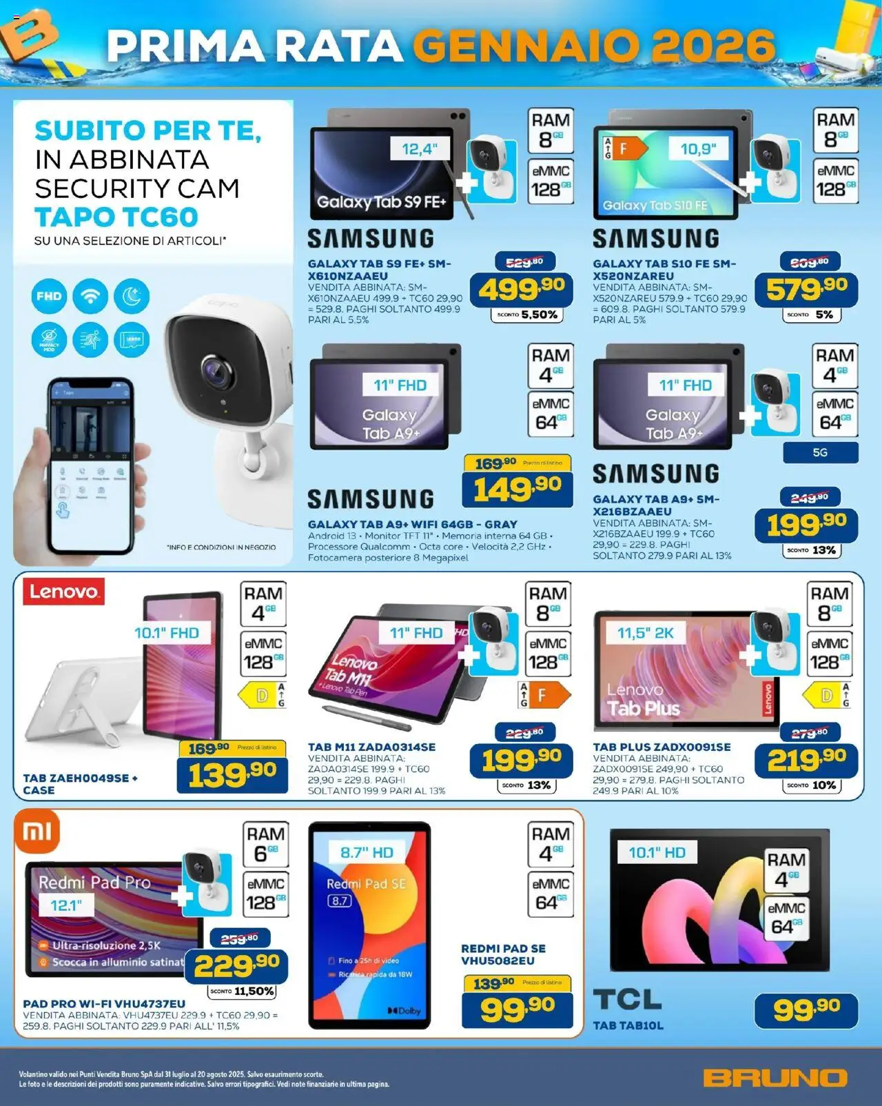 Volantino BRUNO del 31.07.2025 | Pagina: 11 | Prodotti: Samsung Galaxy, Video, Fotocamera, Samsung