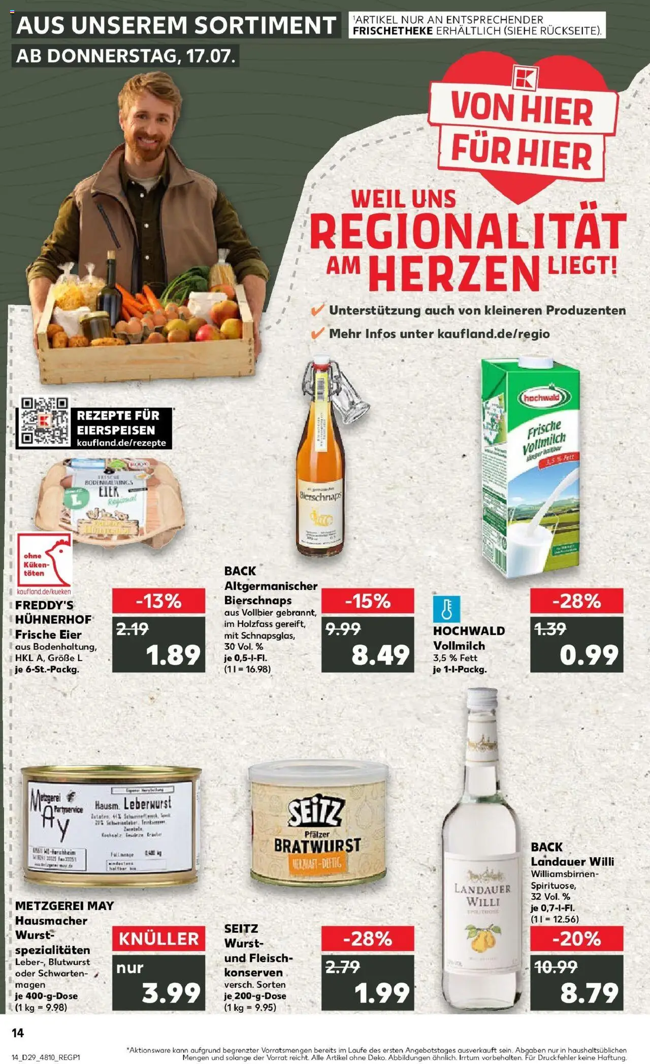 Kaufland prospekt Worms	 - gültig ab dem 21.07.2025 | Seite: 27 | Produkte: Eier, Bratwurst, Wurst, Fleisch